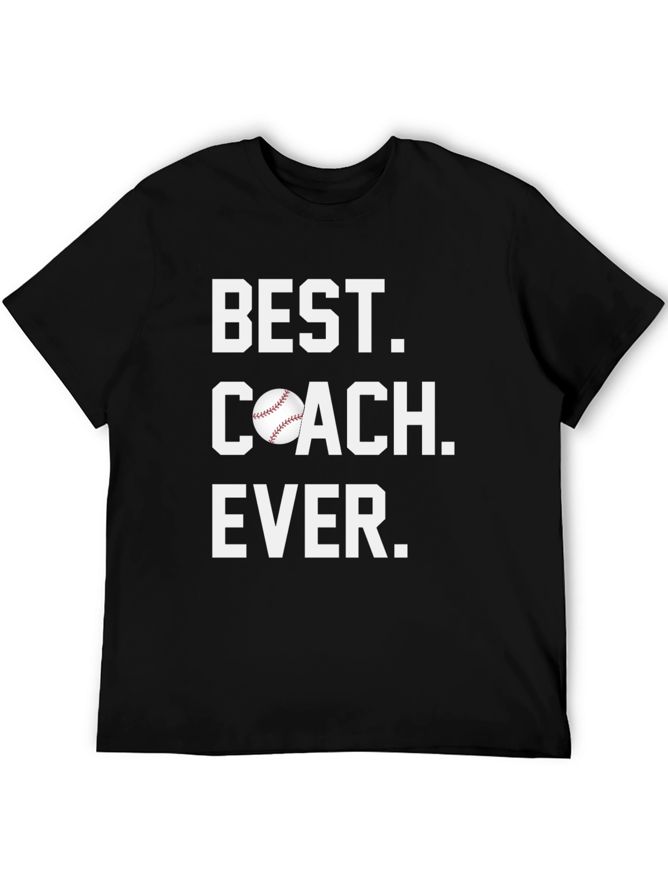 Black Best Coach Ever Baseball T-Shirt view 5