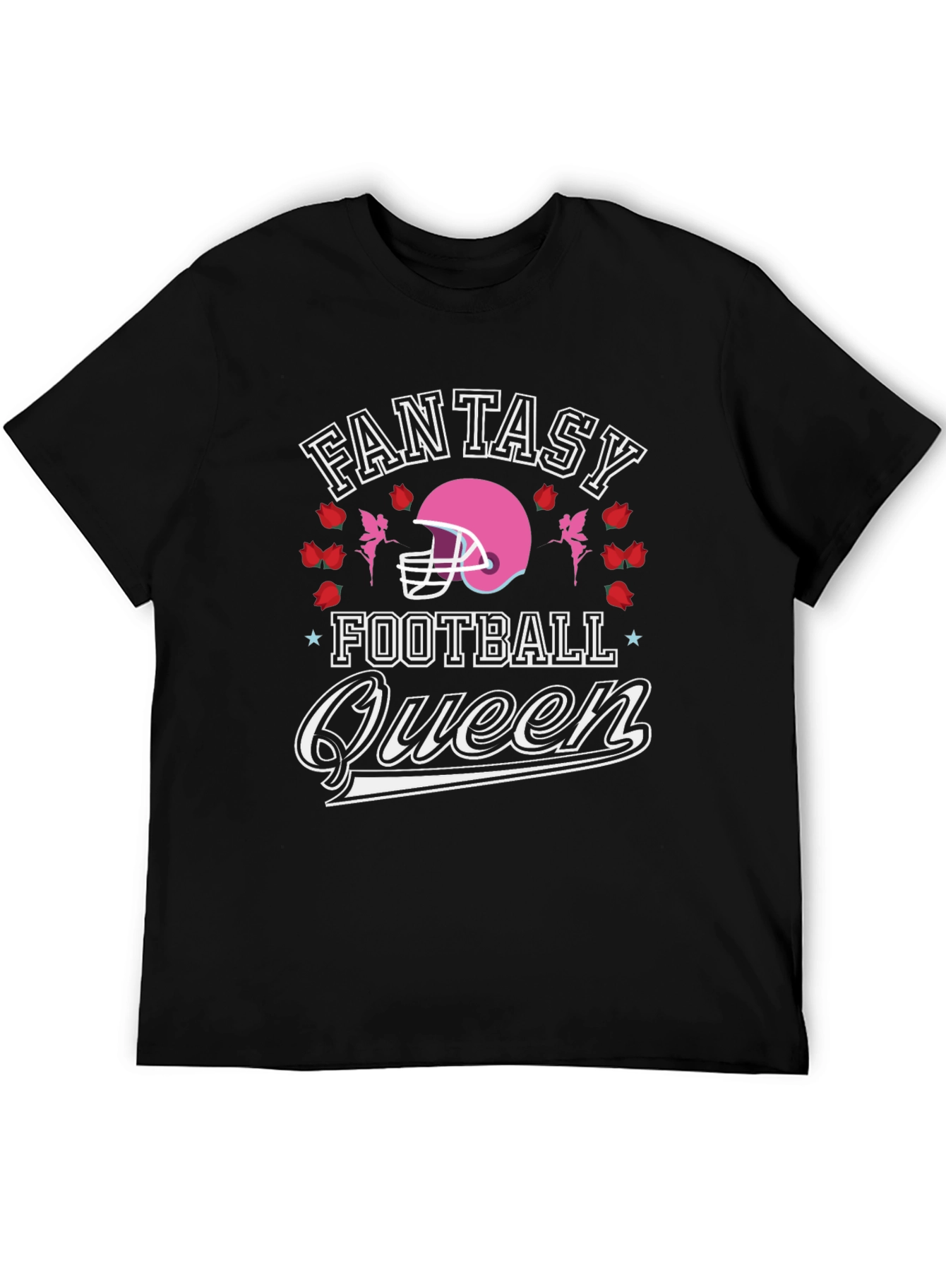 Black Fantasy Football Queen Graphic Tee view 5