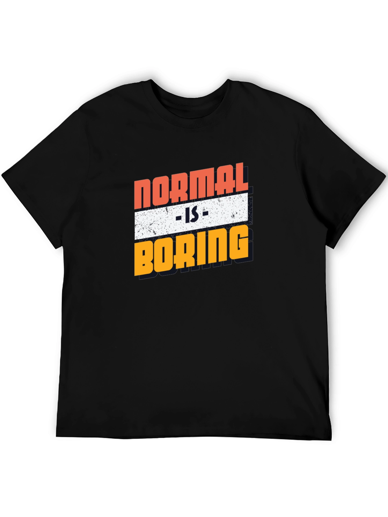 Black Normal is Boring Graphic Tee - Men's Black T-Shirt view 5