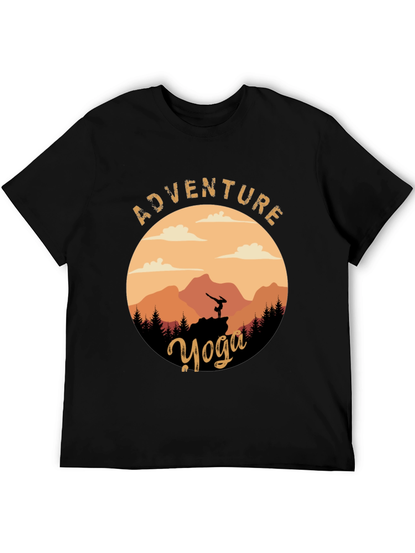 Black Adventure Yoga Graphic Tee - Nature & Fitness view 5