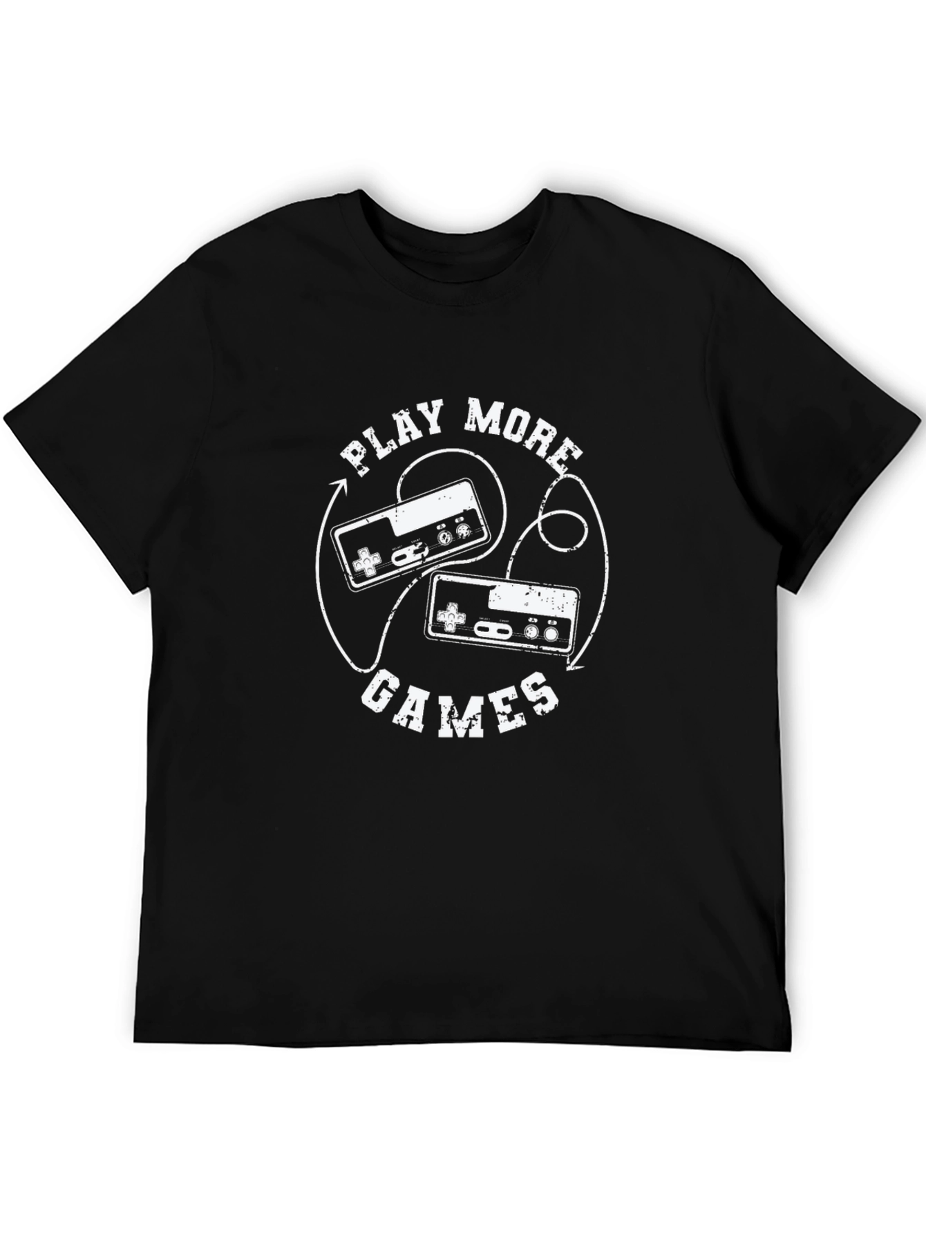 Black Retro Gaming T-Shirt - Play More Games! view 5
