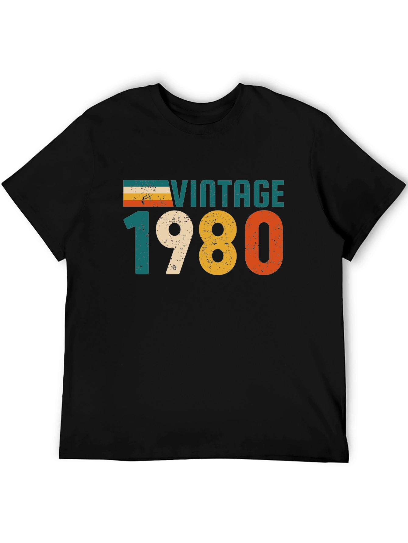 Black Vintage 1980 T-Shirt Retro Style view 5