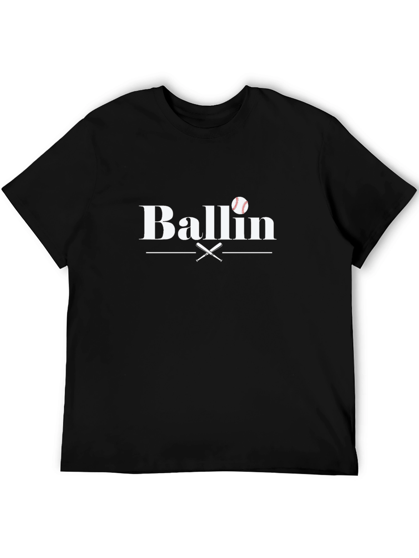 Black Ballin' Baseball Graphic Tee - Black view 5