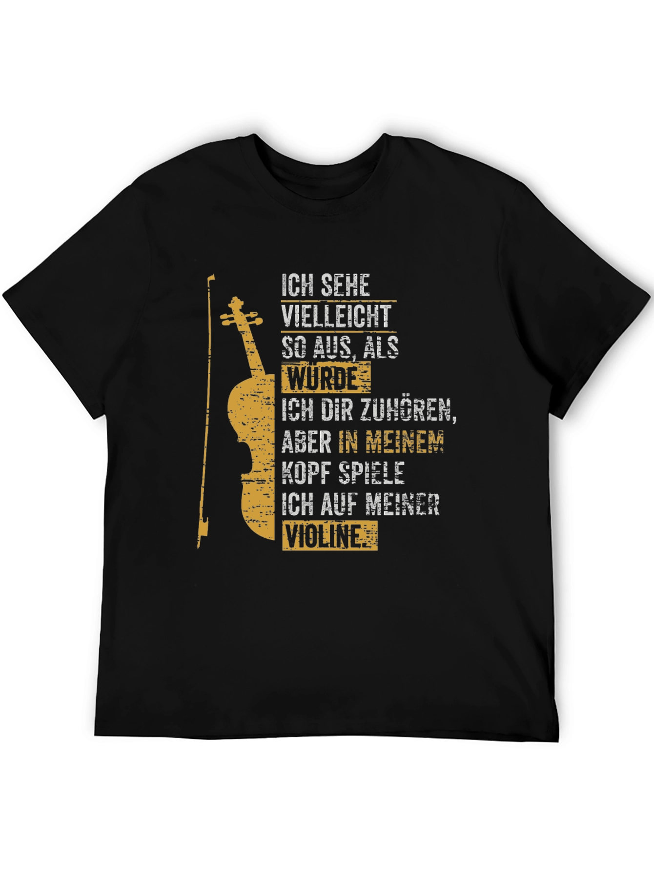 Black Violin Player T-Shirt - German Text view 5