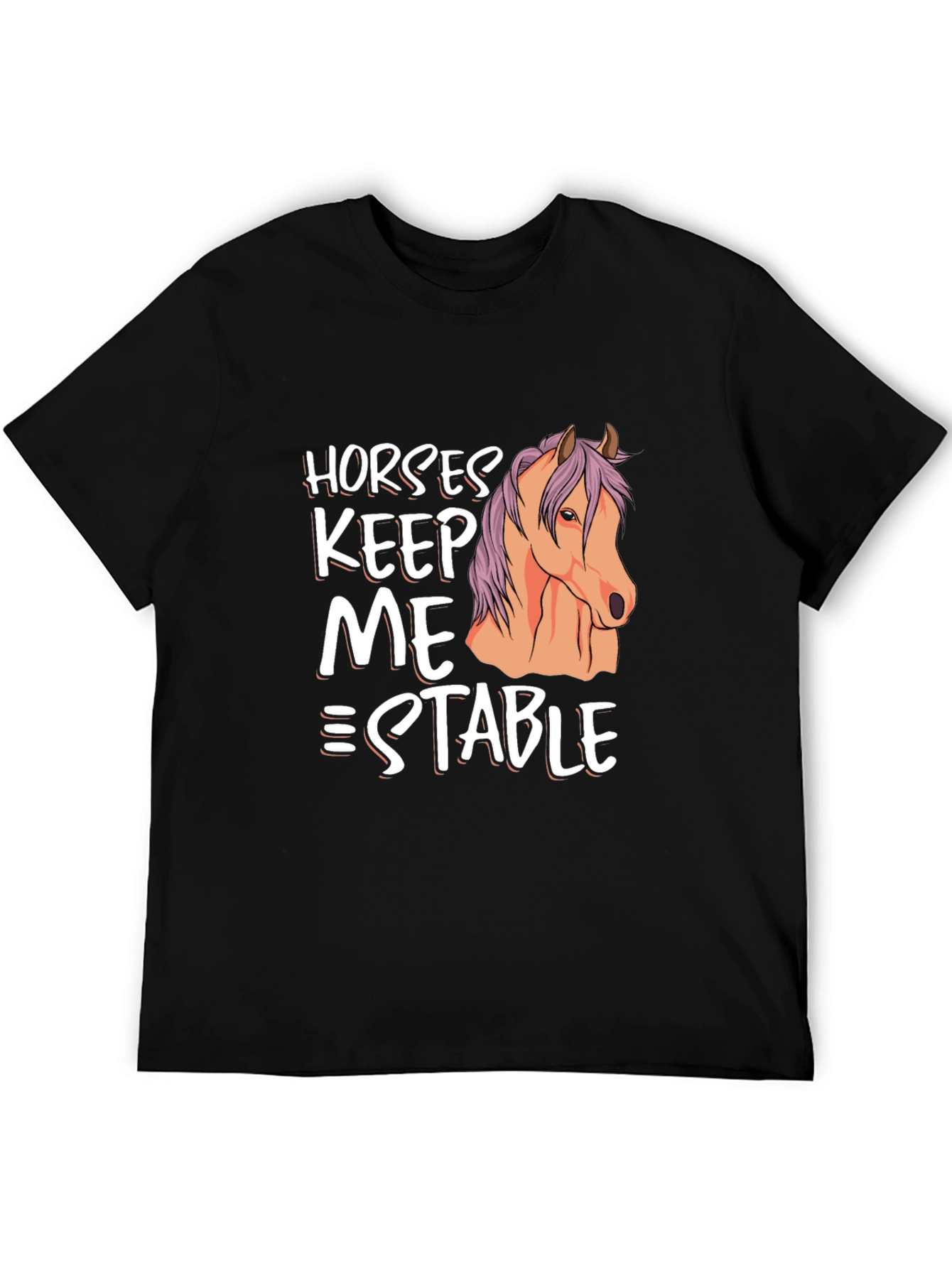Black Horses Keep Me Stable Graphic T-Shirt view 5