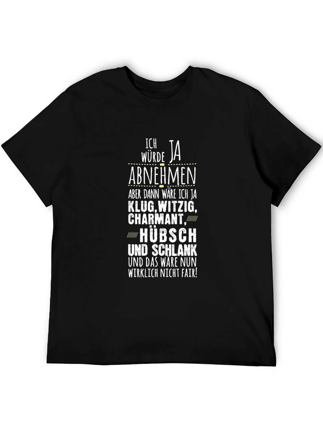 Black Funny German Quote T-Shirt - I Would Lose Weight view 5