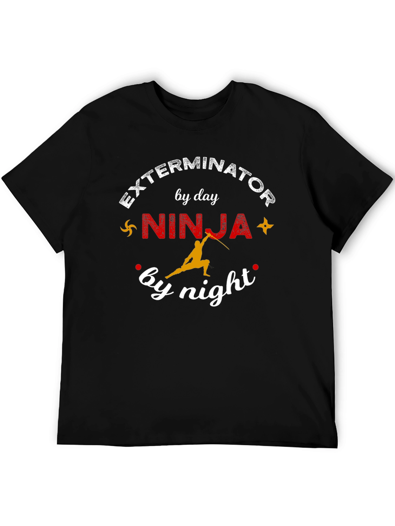 Black Exterminator by Day Ninja by Night Men's Graphic Tee view 5