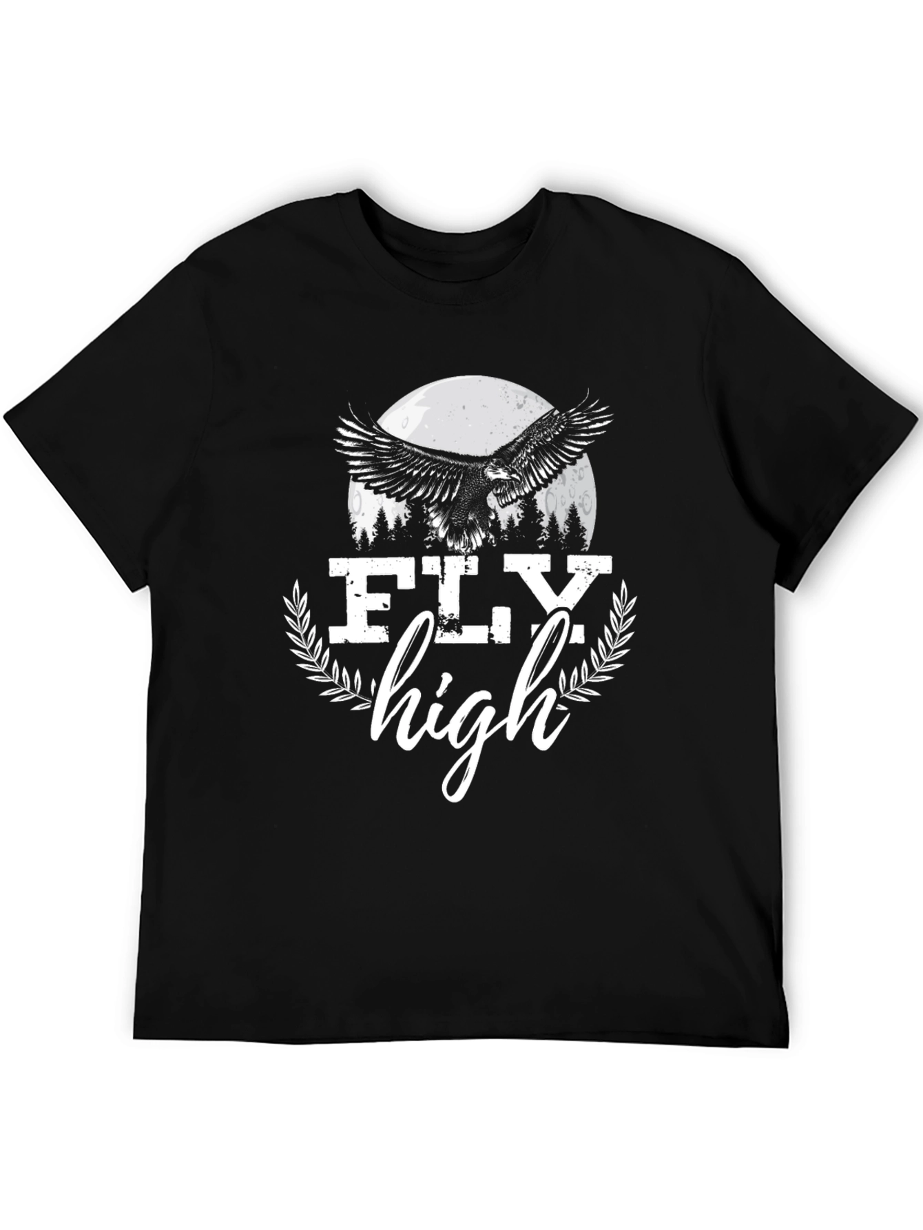 Black Fly High Eagle Graphic Tee - Black Cotton Blend view 5