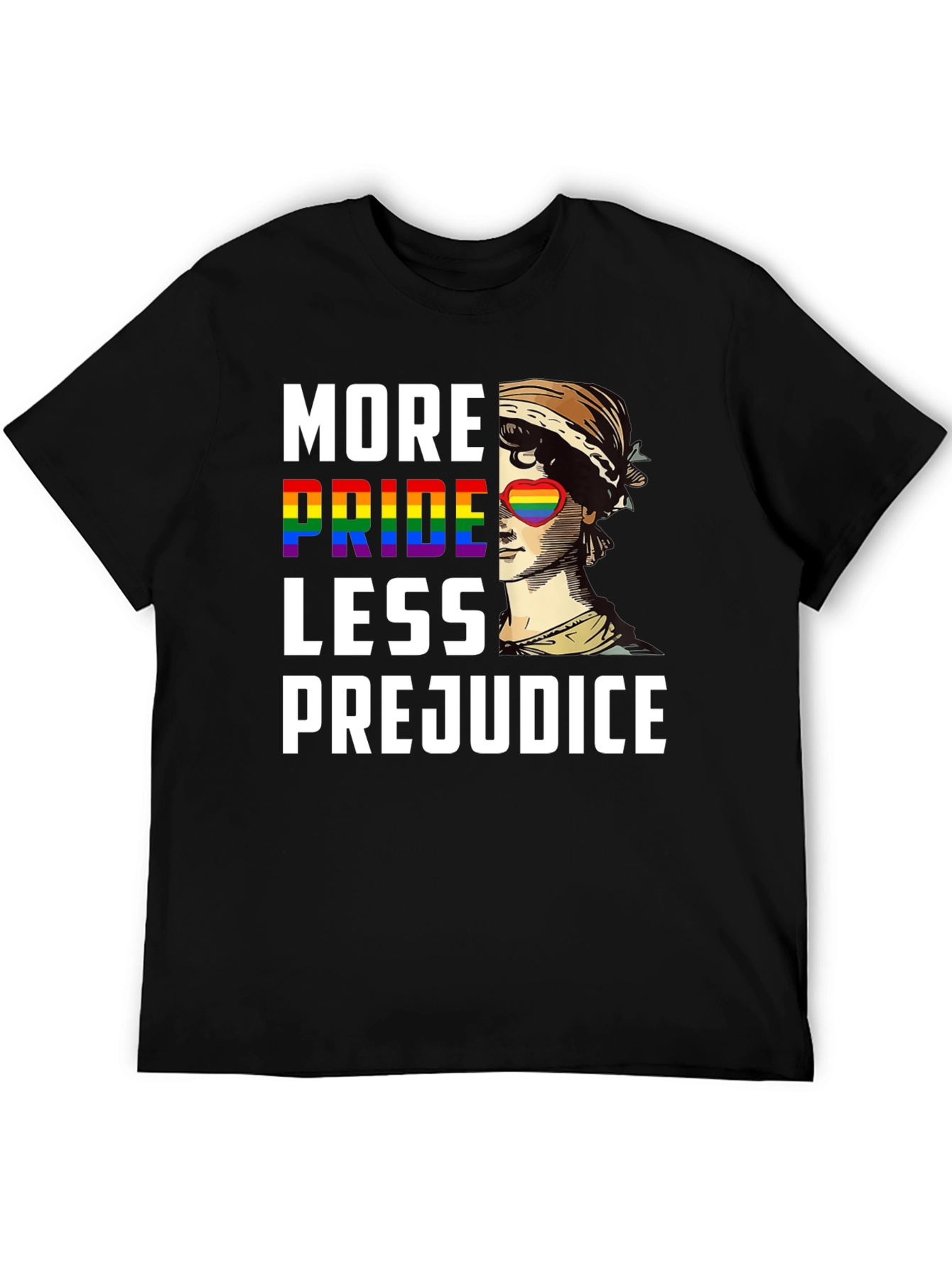 Black More Pride Less Prejudice Graphic T-Shirt view 5