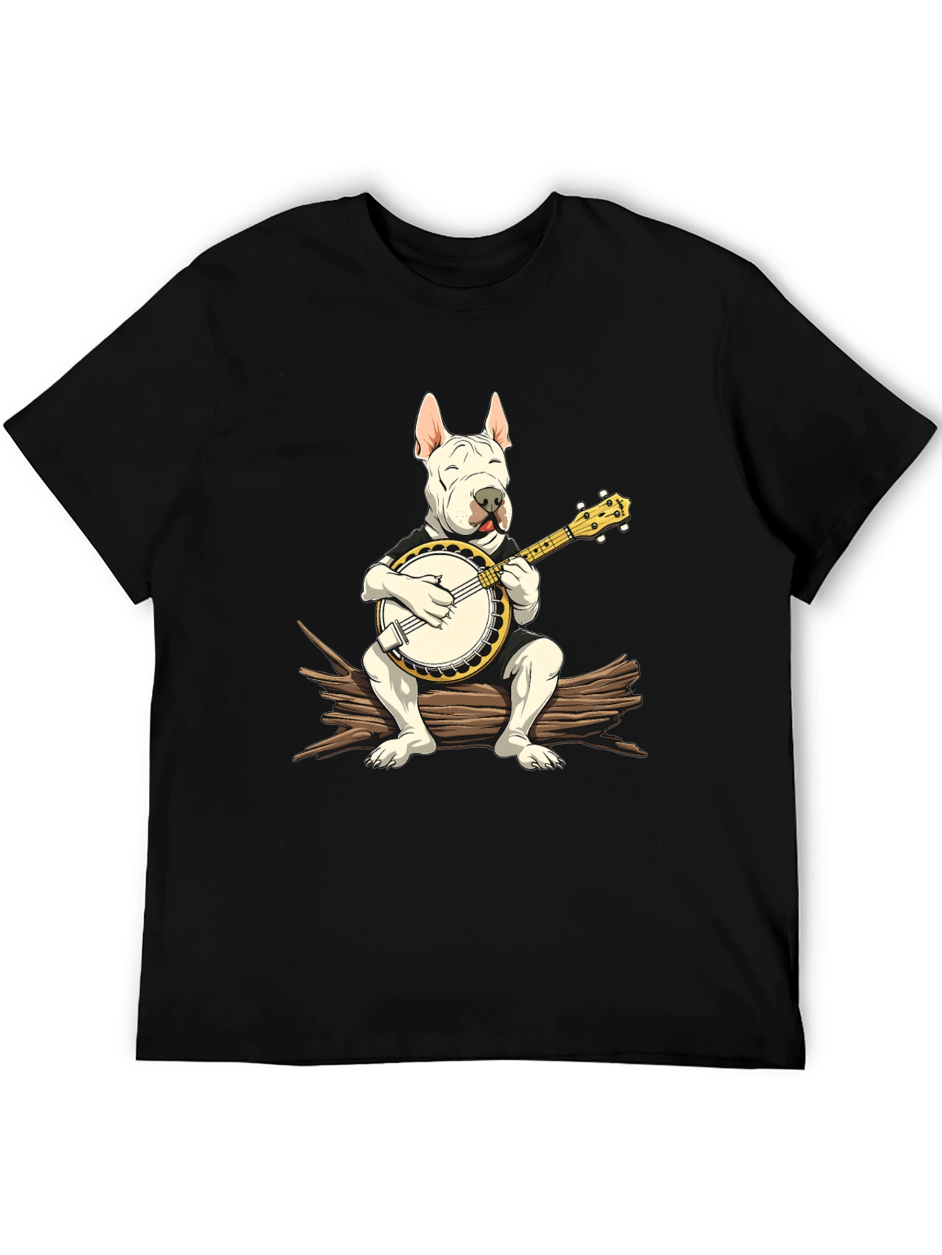 Black Dog Playing Banjo Graphic T-Shirt view 5