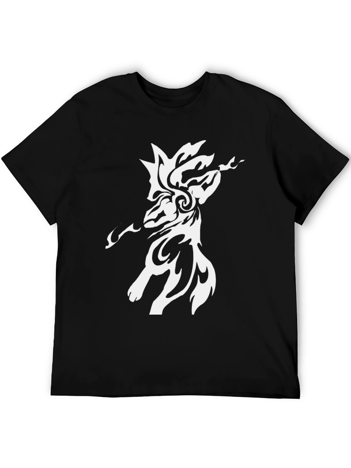 Black Abstract Tribal Art Black T-Shirt view 5