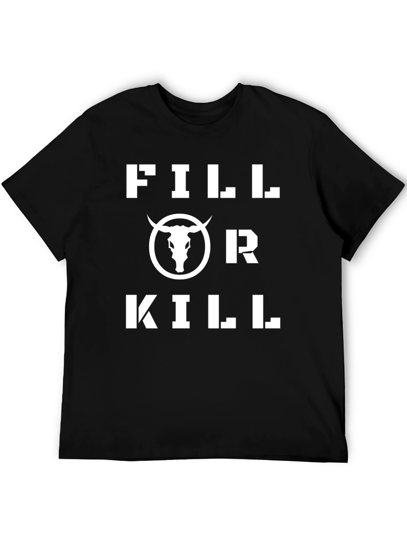 Black Fill or Kill Bull Graphic Black T-Shirt view 5
