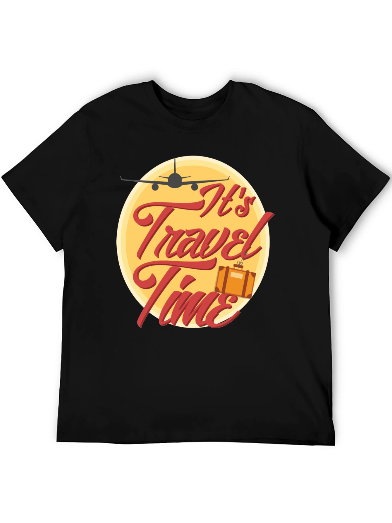 Black It's Travel Time Black Graphic Tee view 5