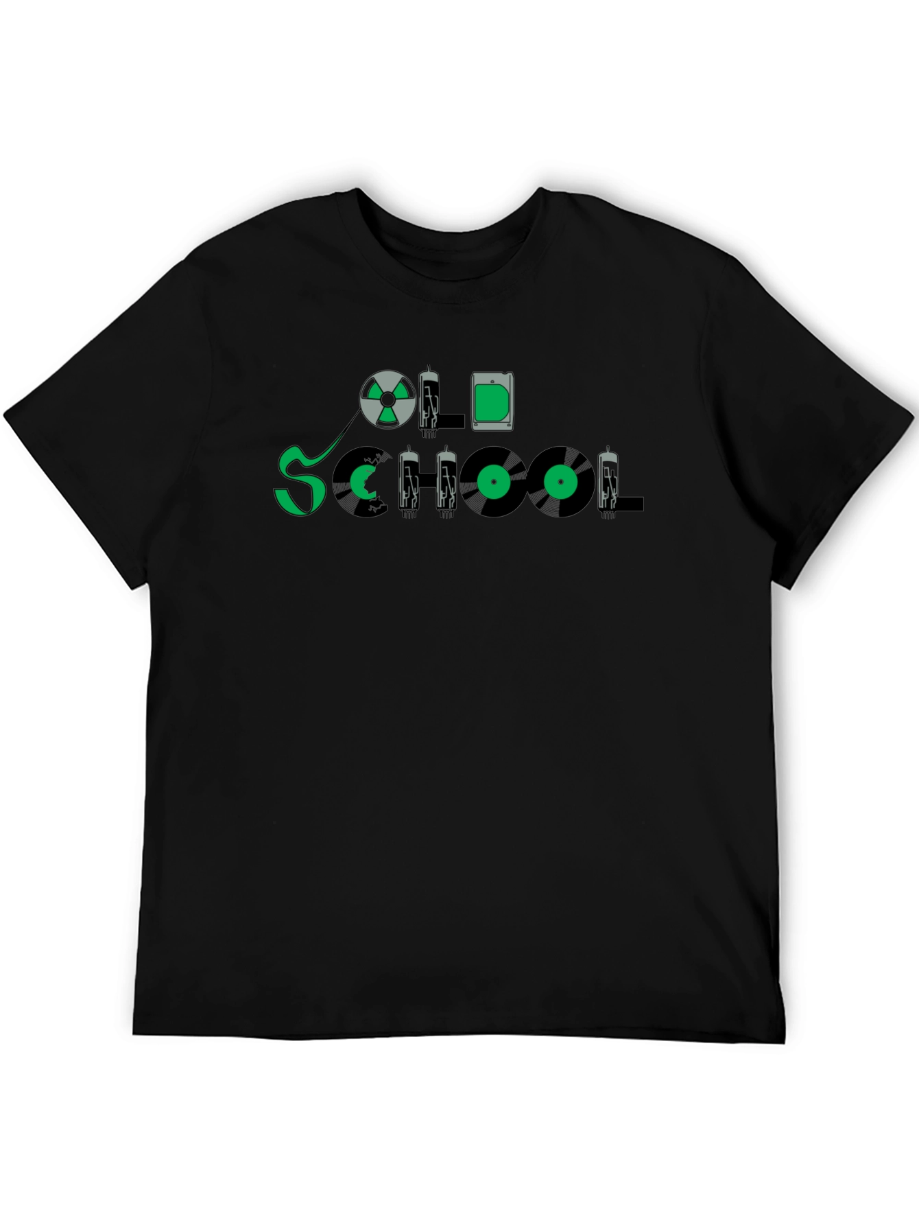 Black Retro Music Lover T-Shirt - Old School Design view 5