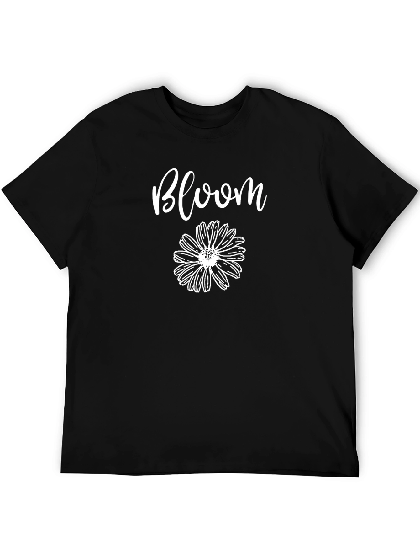 Black Bloom Flower Graphic T-Shirt - Soft Cotton Tee view 5