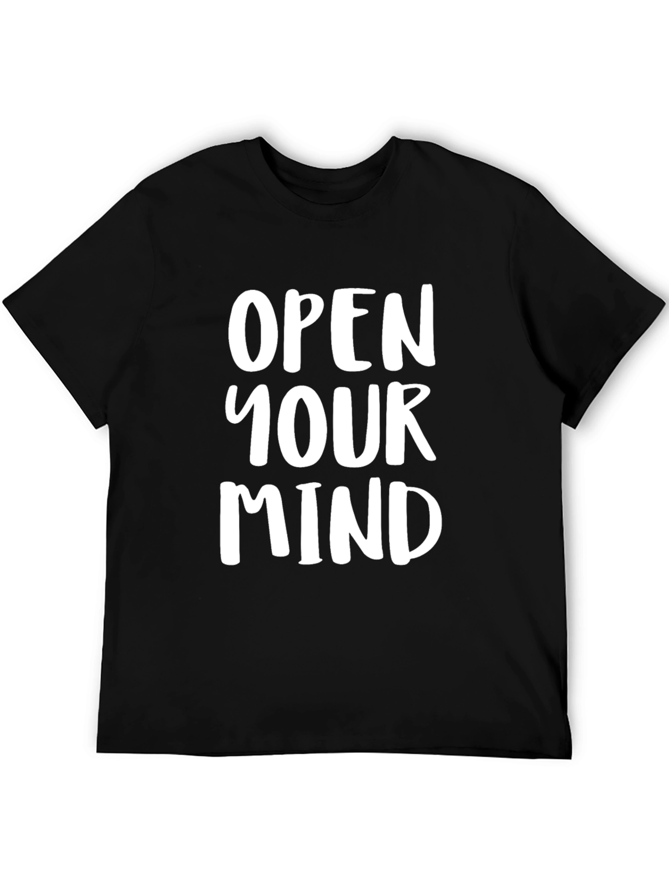 Black Open Your Mind Graphic Tee - Bold Statement Shirt view 5