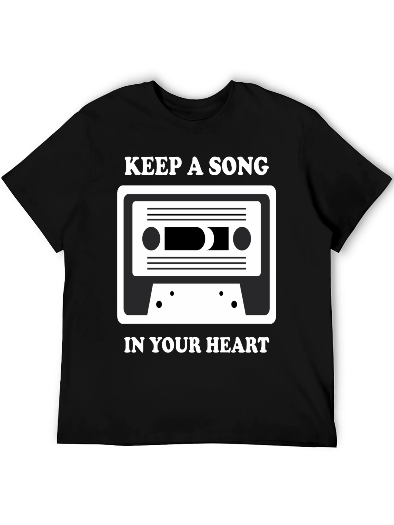 Black Keep A Song T-Shirt: Music Lover Tee view 5