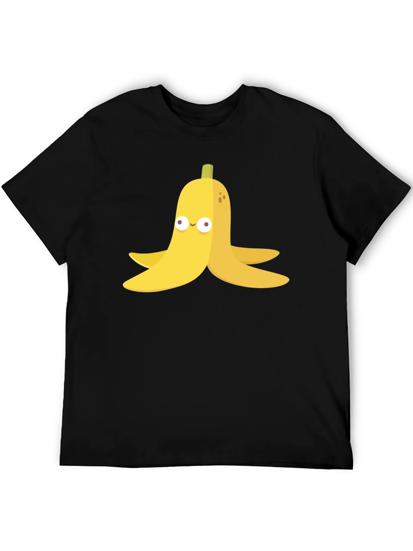 Black Banana Peel Cartoon Graphic Black T-Shirt view 5