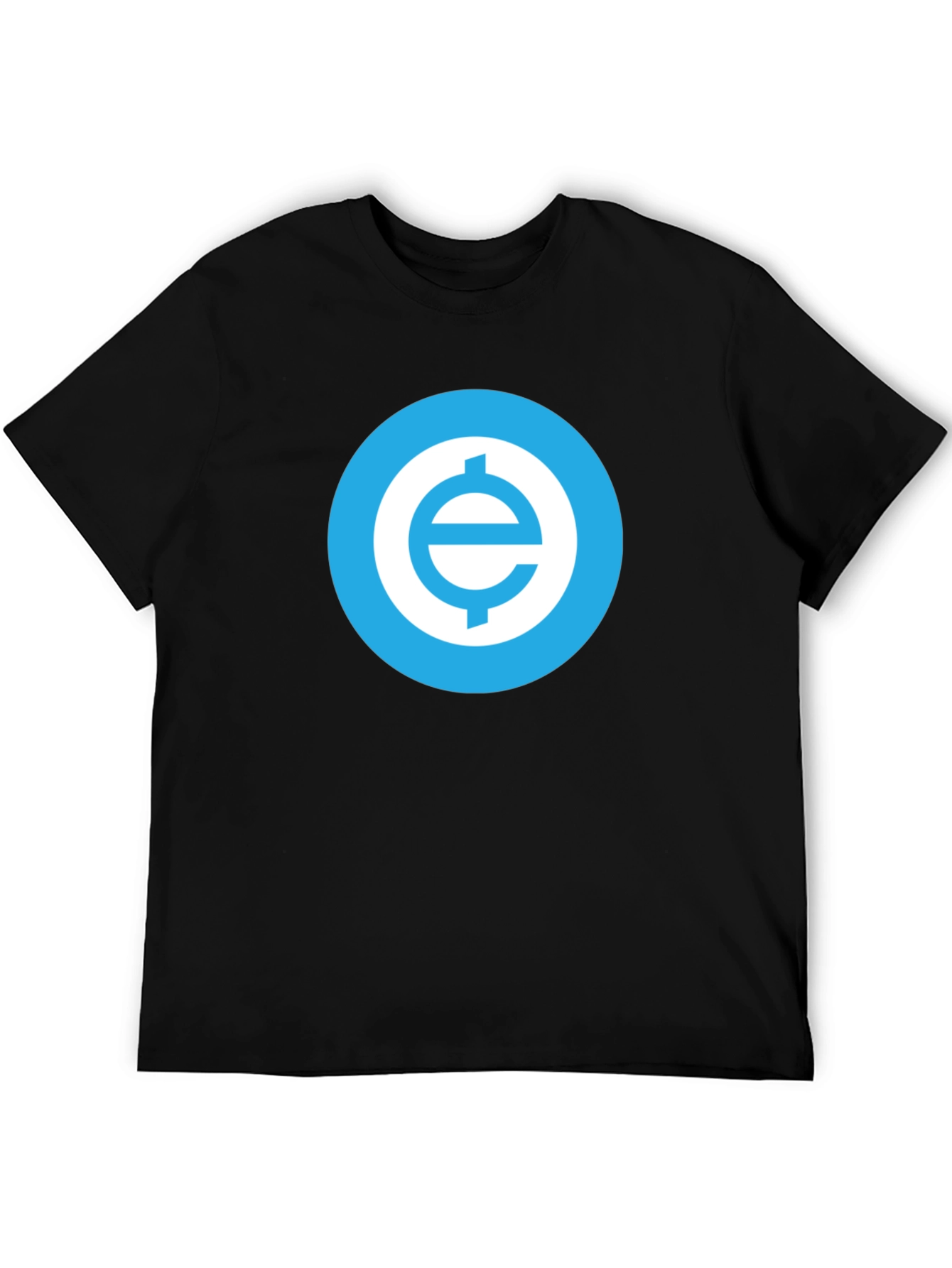 Black Black T-Shirt with Blue Cryptocurrency Logo view 5