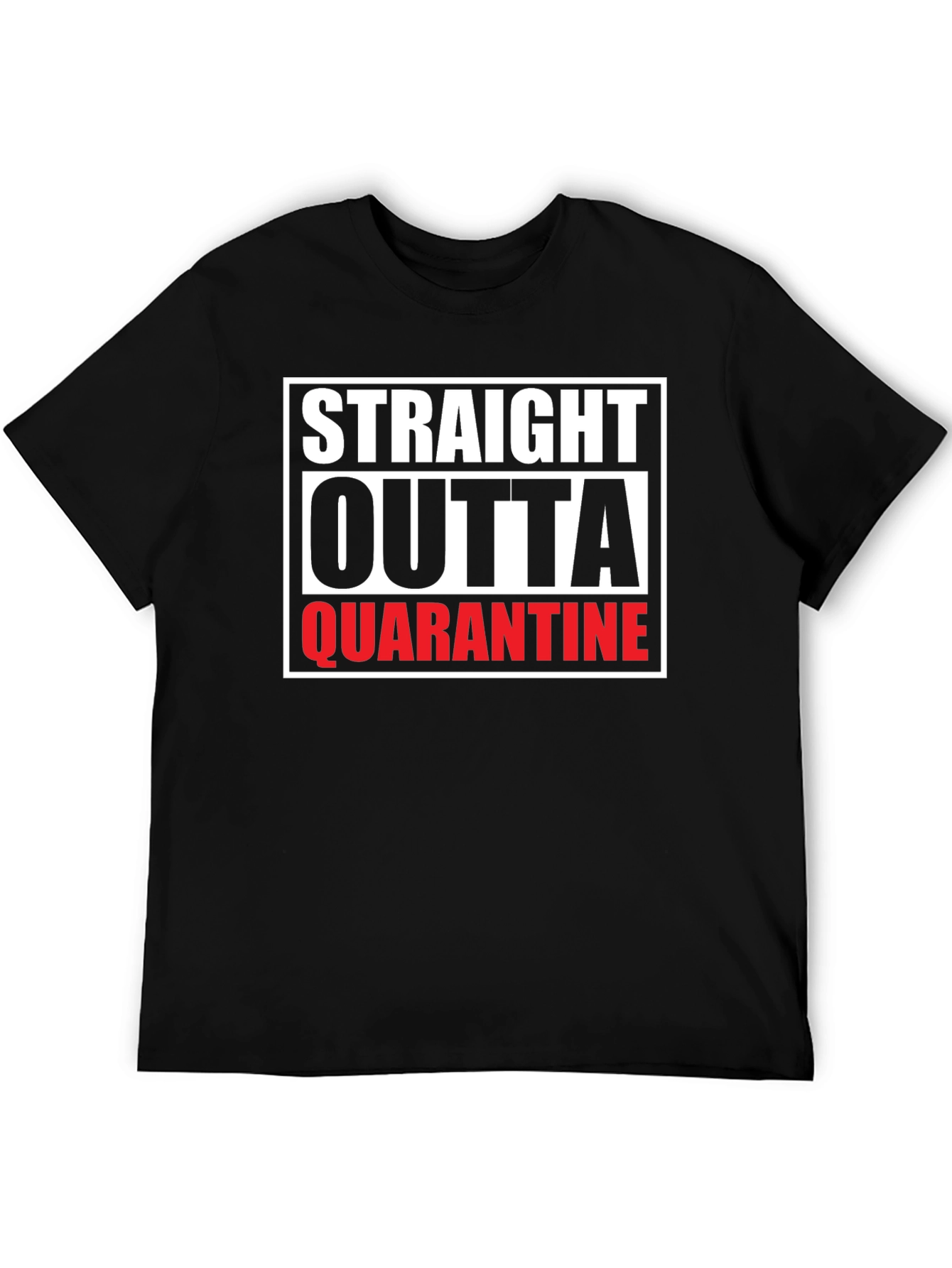 Black Straight Outta Quarantine Graphic T-Shirt view 5