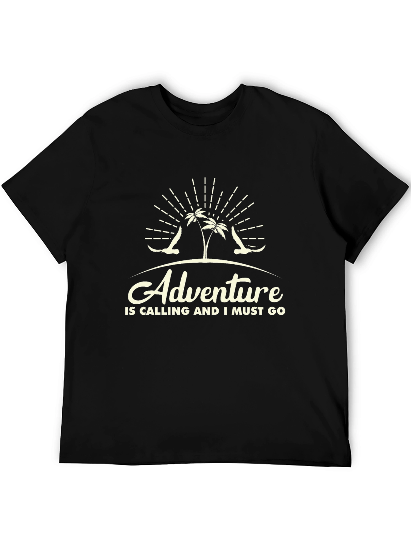 Black Adventure Calling Black T-Shirt view 5