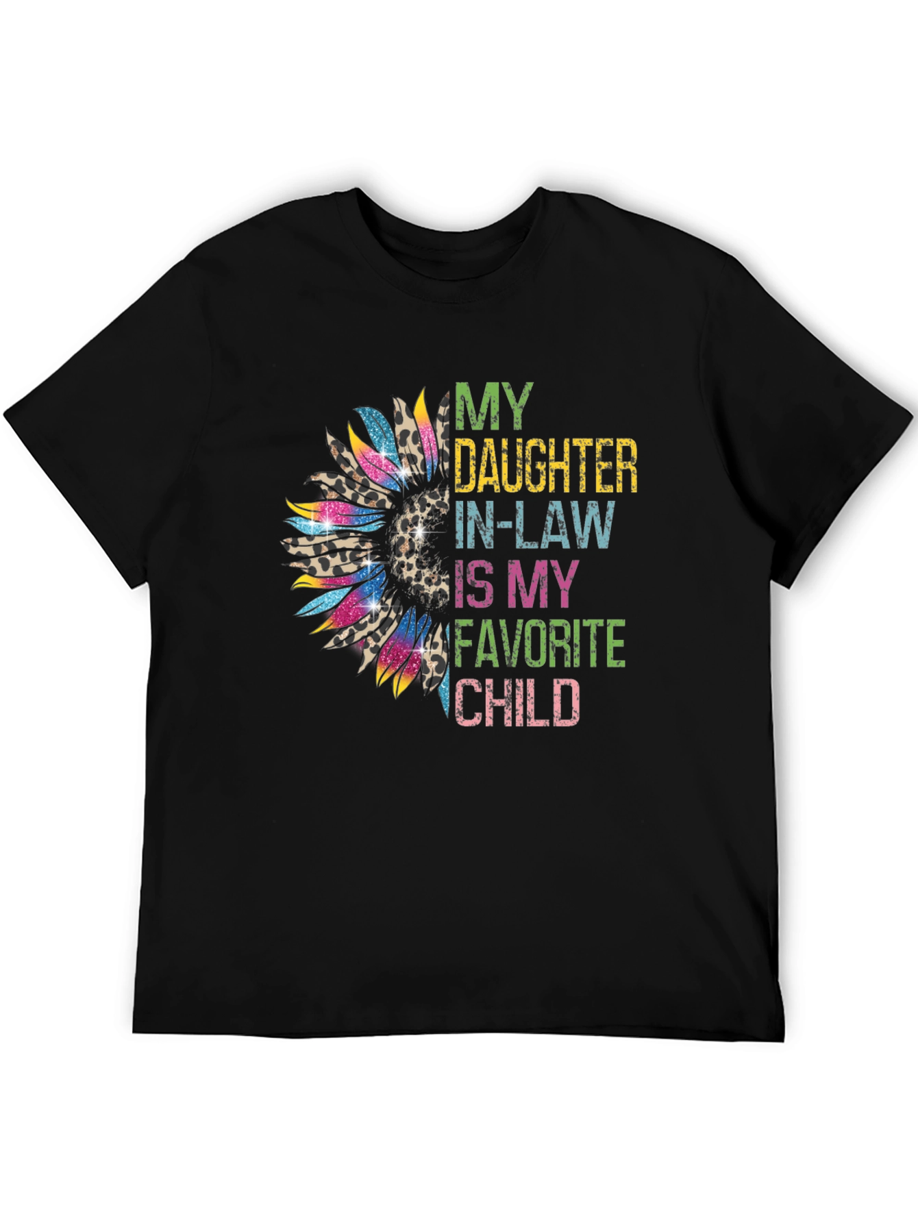 Black Daughter-In-Law Favorite Child Sunflower Graphic Tee view 5