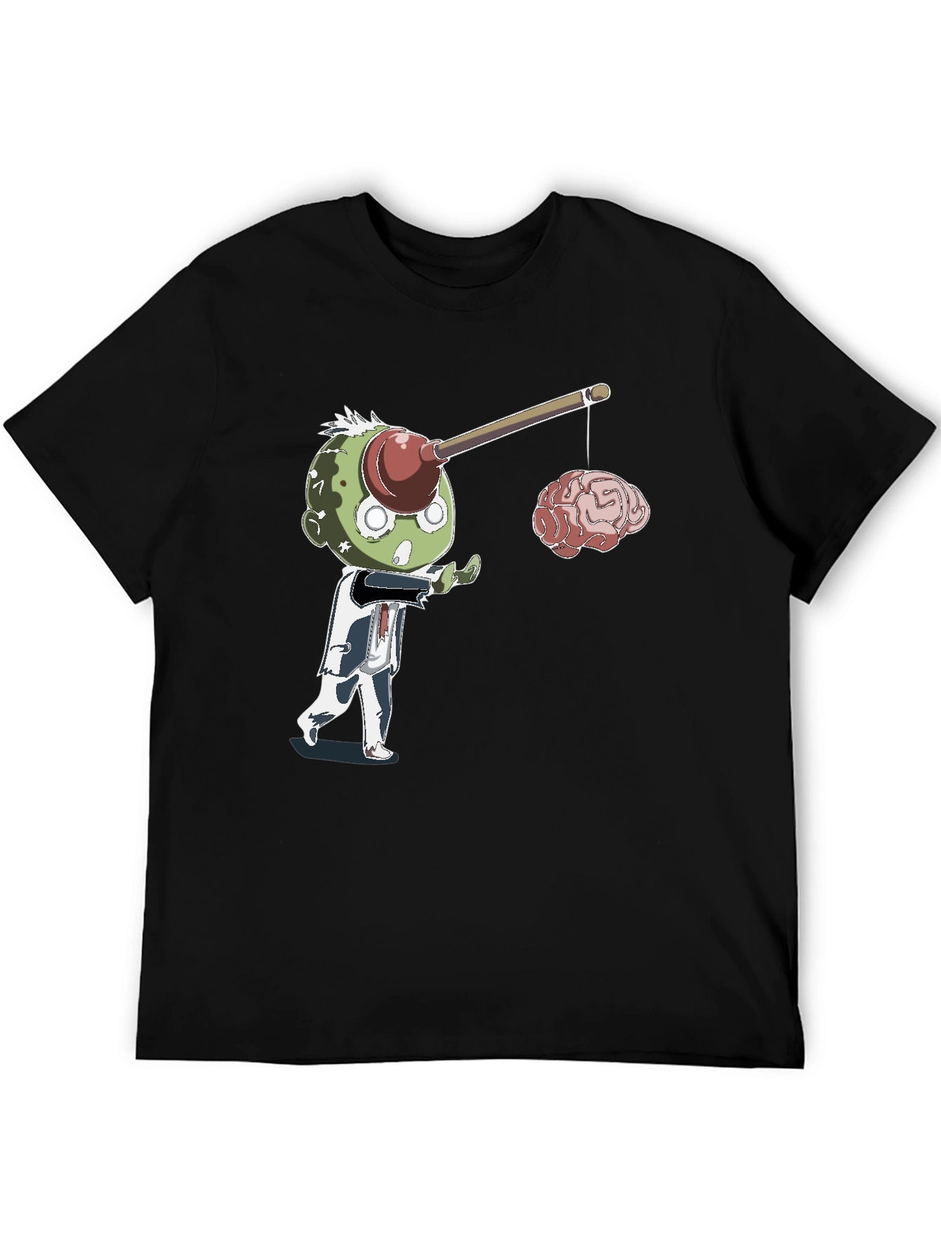 Black Zombie Brain Fishing T-Shirt view 5