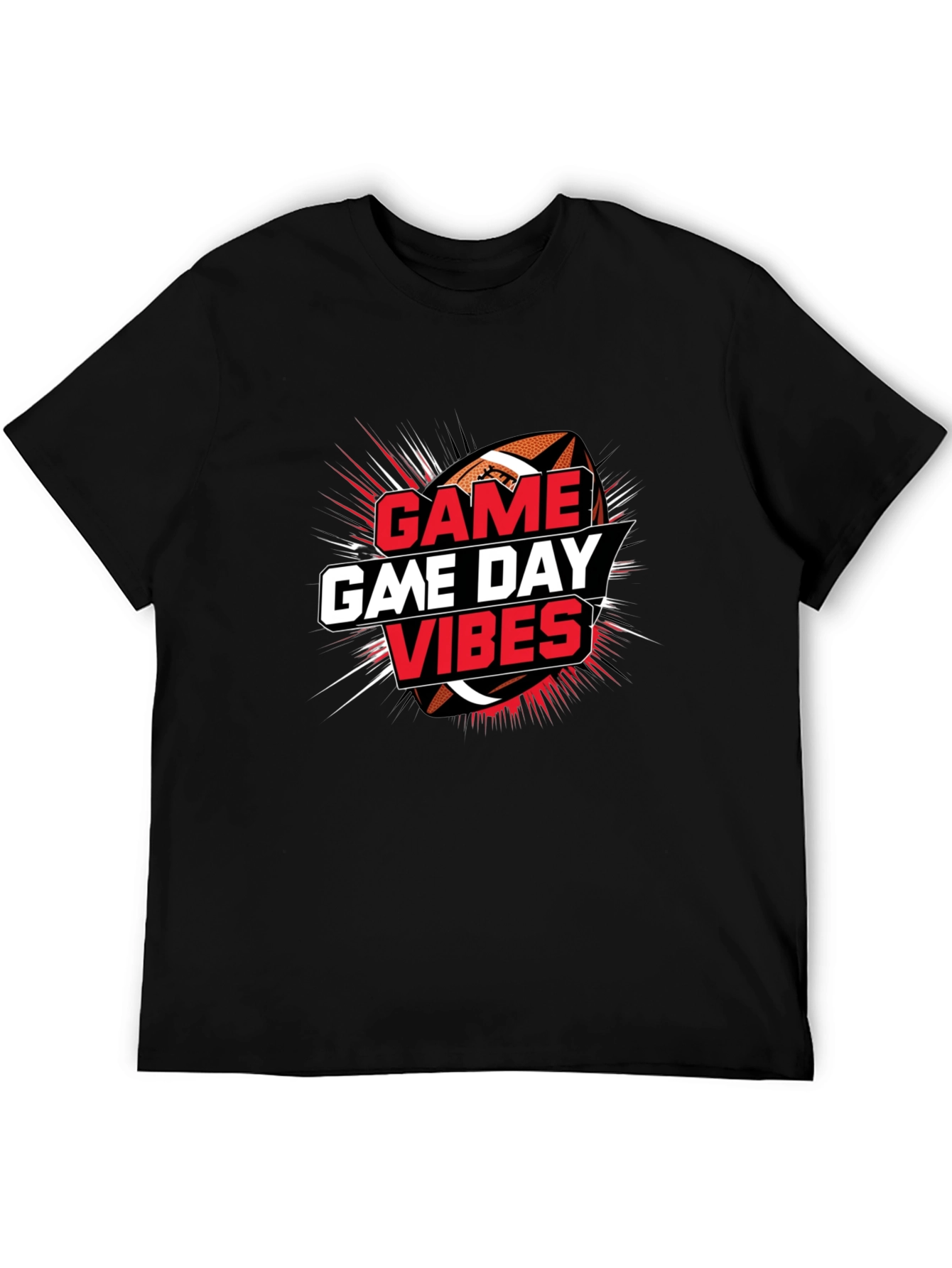 Black Game Day Vibes Football Graphic Tee view 5
