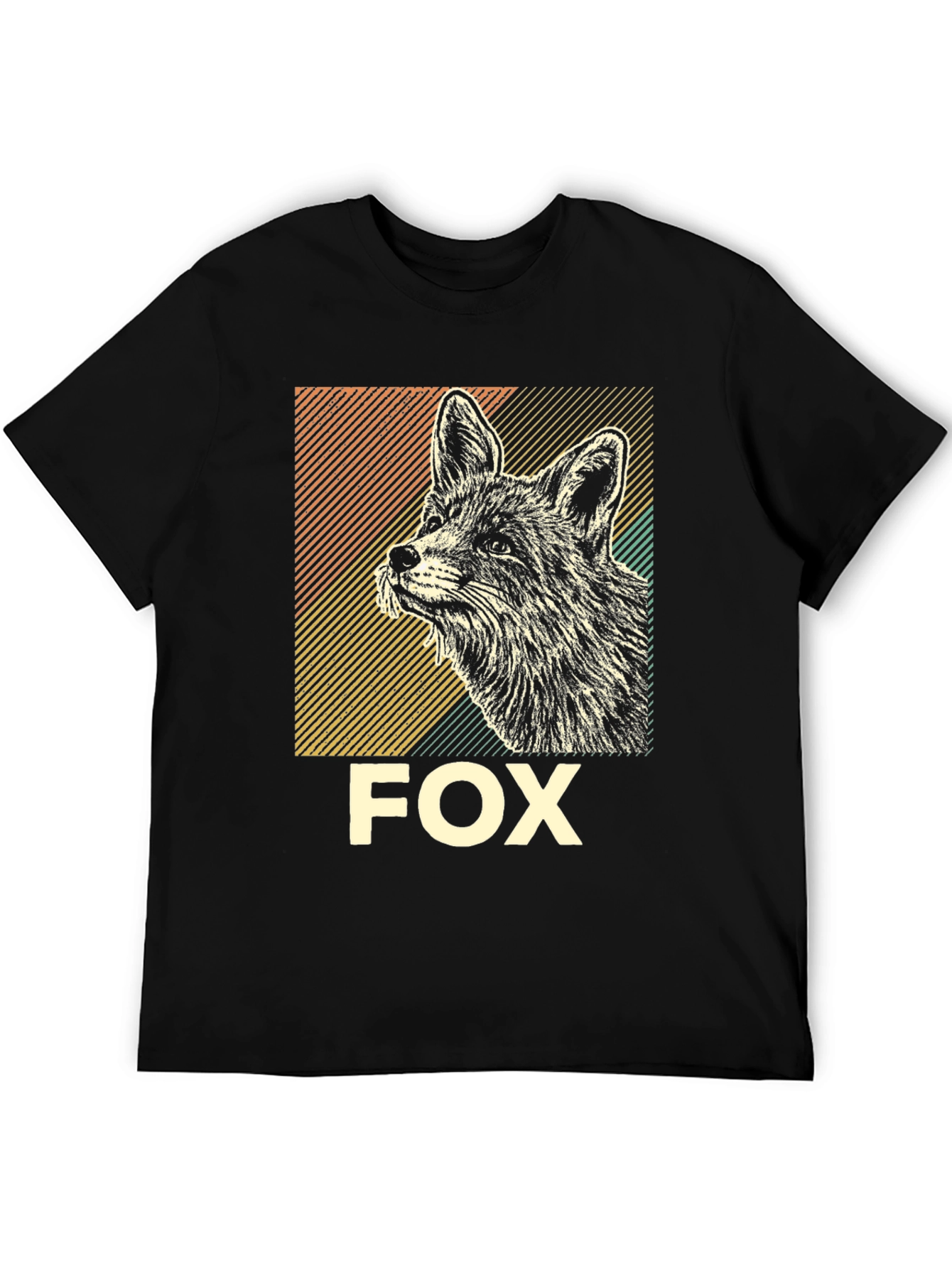 Black Fox Graphic T-Shirt - Vintage Animal Tee view 5