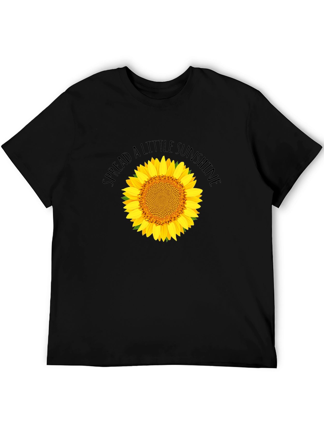 Black Spread Sunshine Black Sunflower Graphic T-Shirt view 5