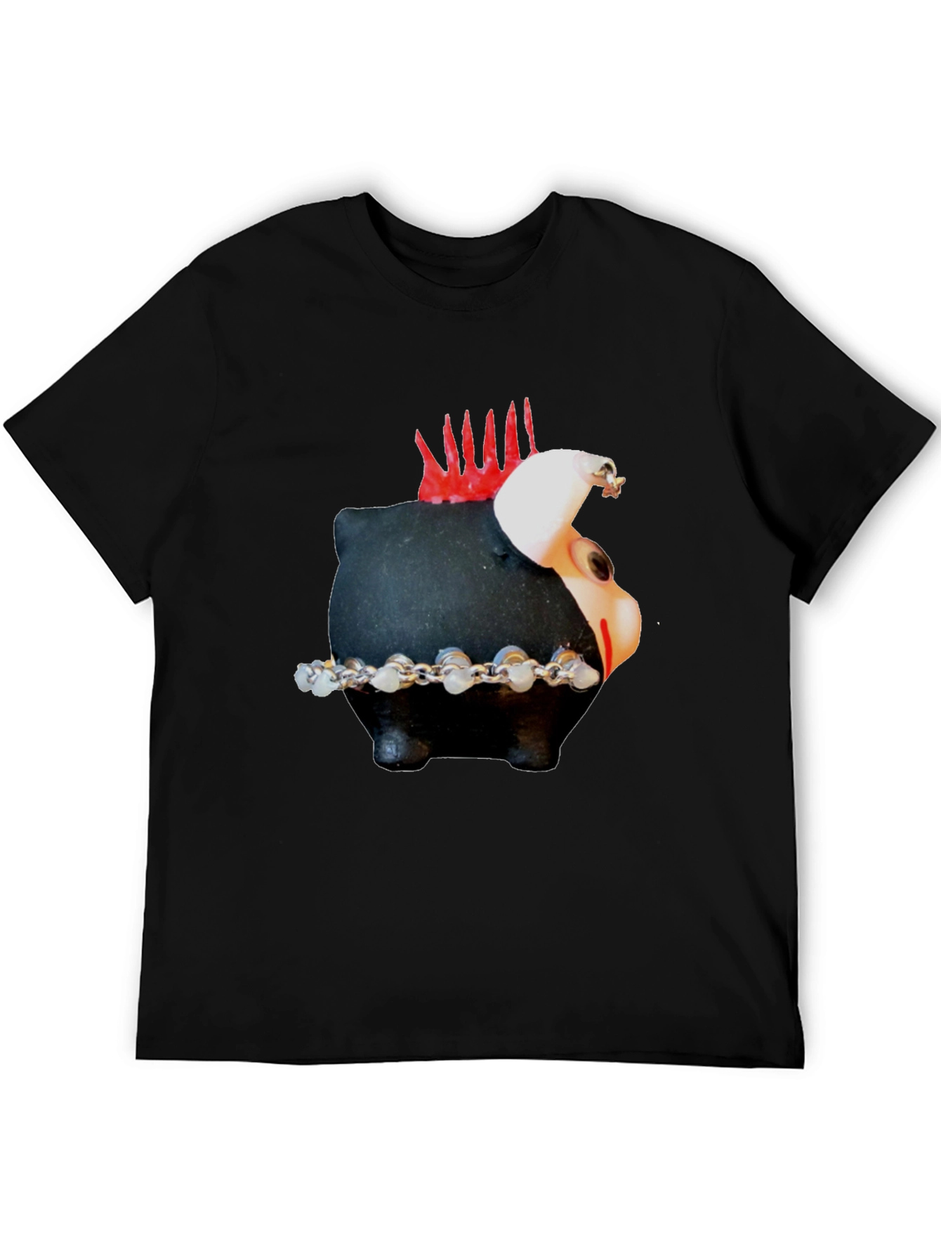 Black Punk Piggy Bank Graphic Tee - Black view 5