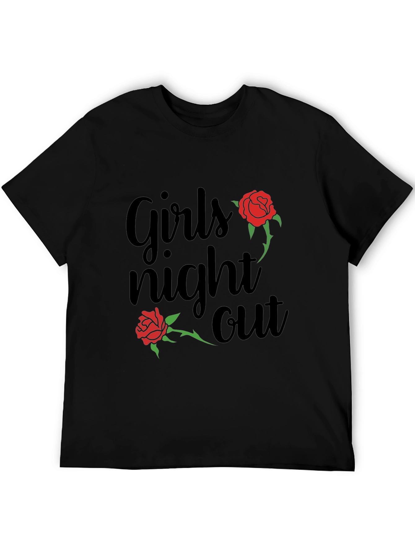 Black Girls Night Out Rose Graphic T-Shirt view 5