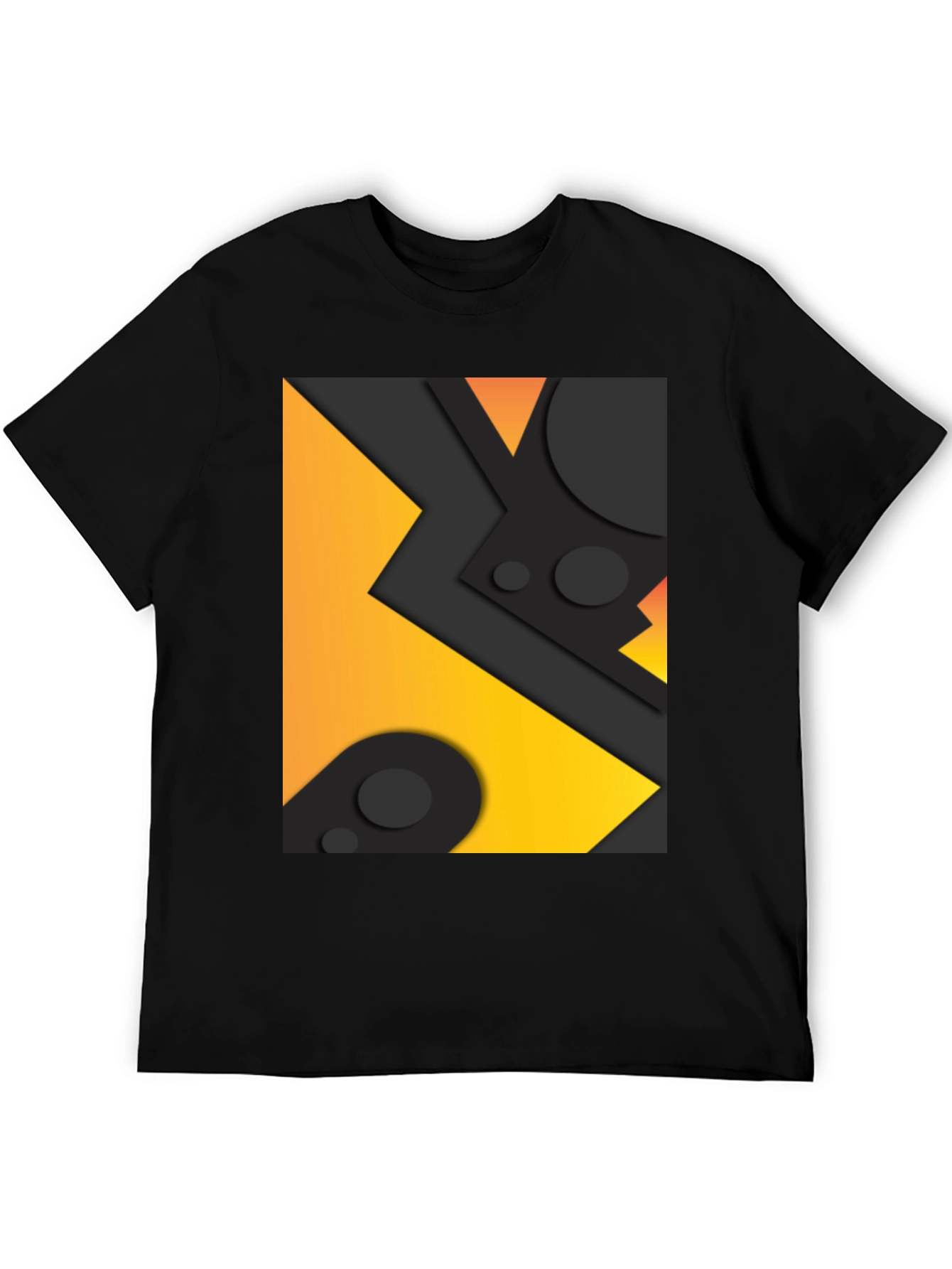 Black Geometric Abstract Graphic Tee - Black view 5
