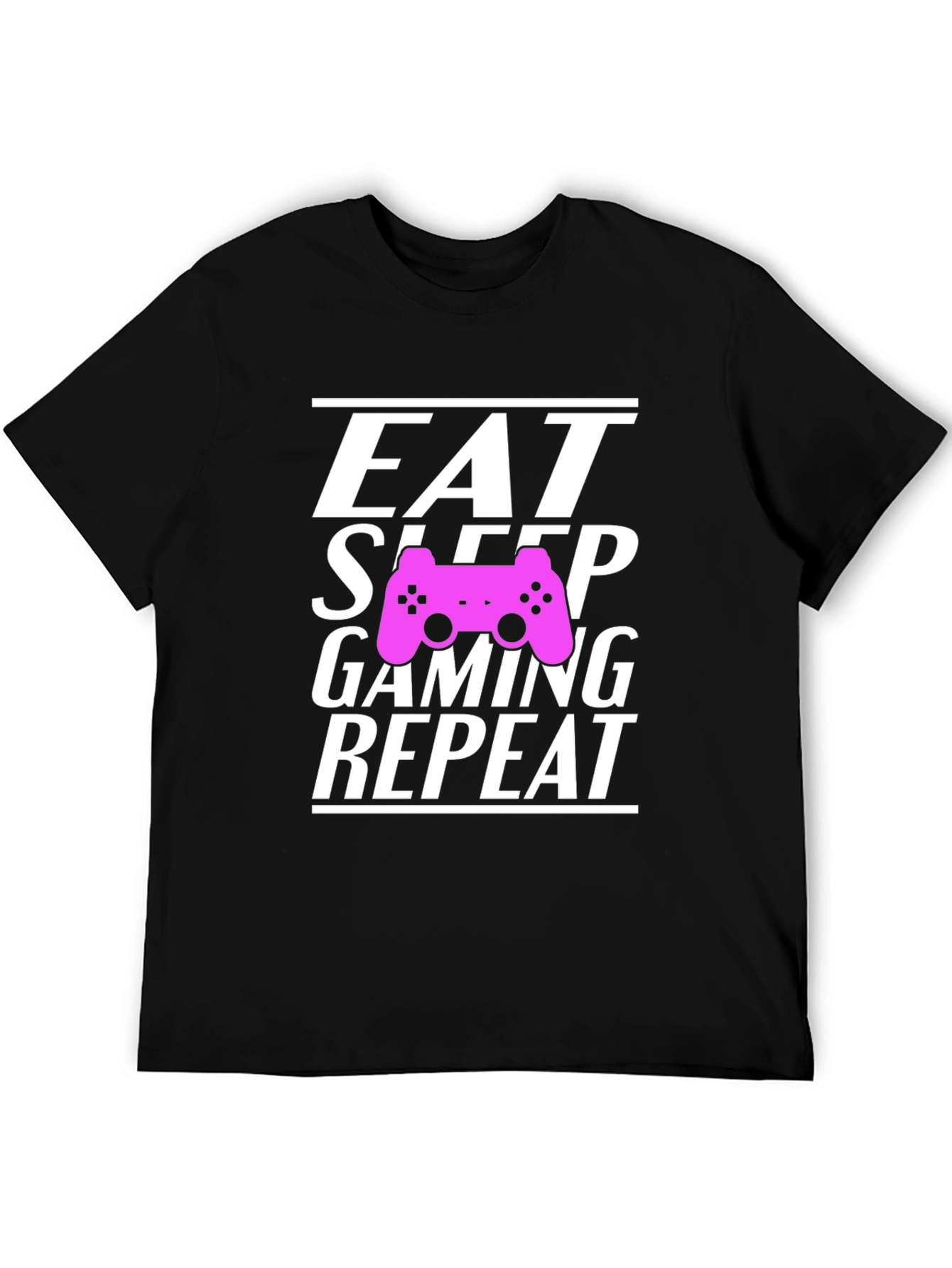 Black Eat Sleep Gaming Repeat Gamer T-Shirt view 5