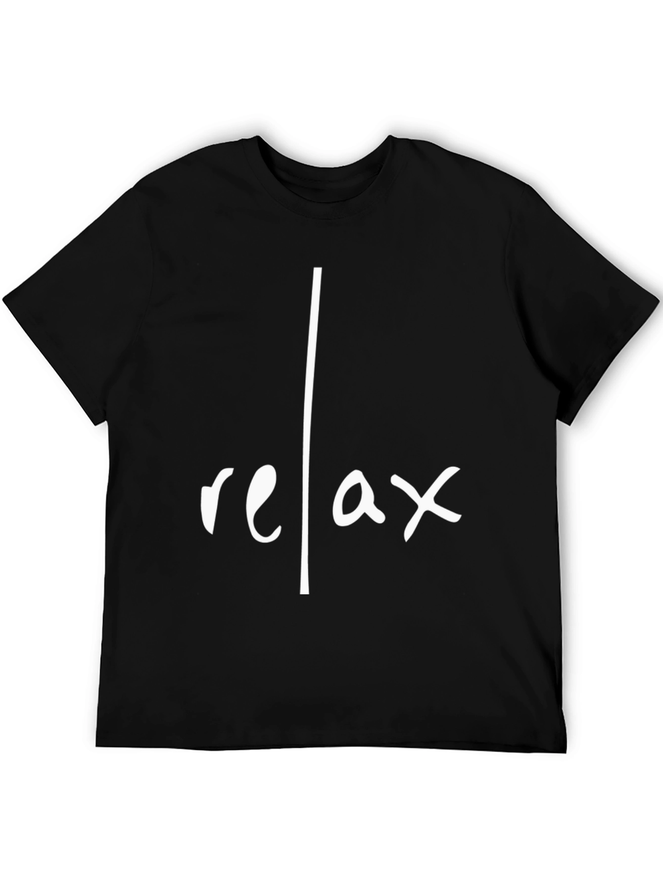 Black Relax Graphic Tee - Black Cotton Casual Shirt view 5