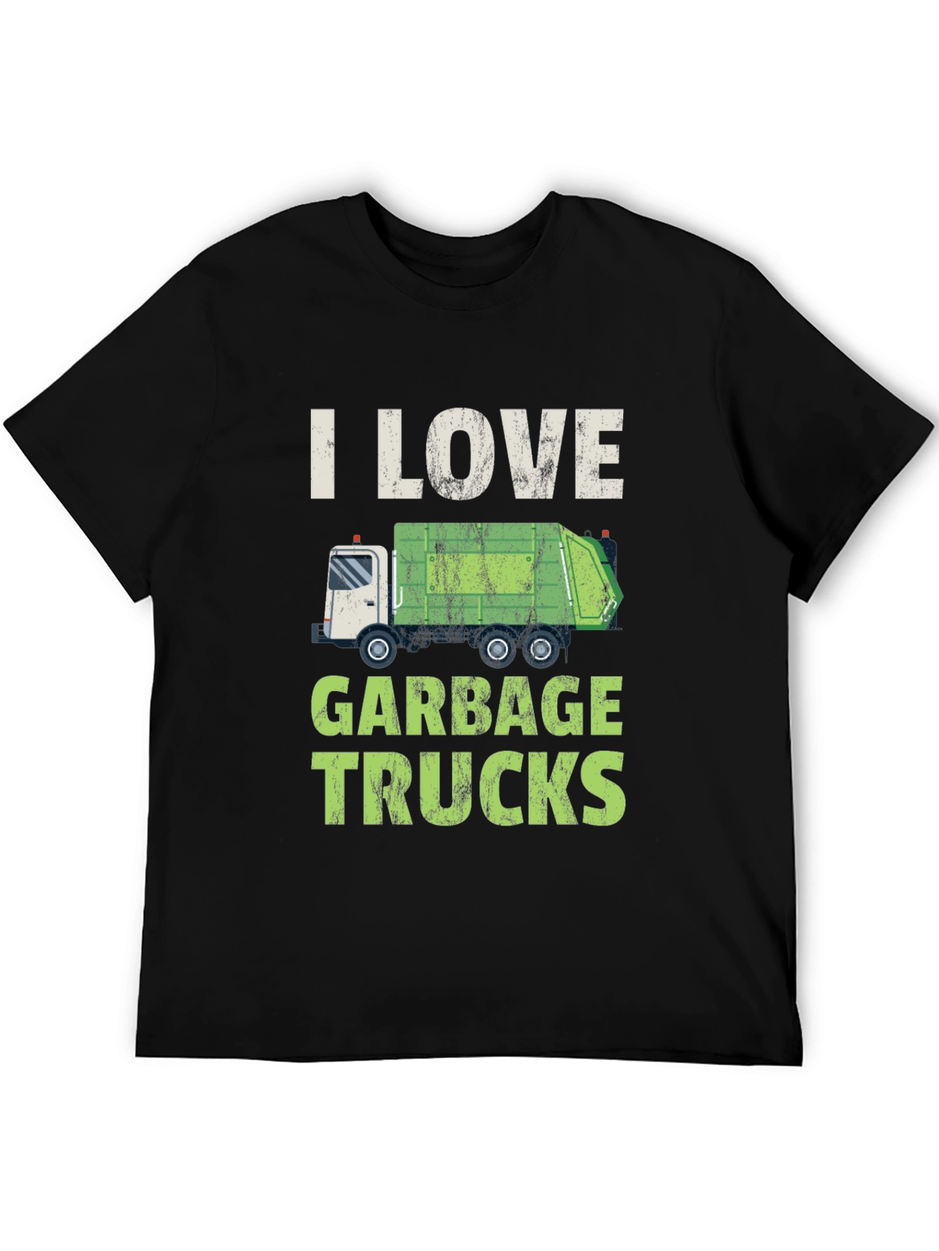 Black I Love Garbage Trucks T-Shirt - Novelty Graphic Tee view 5