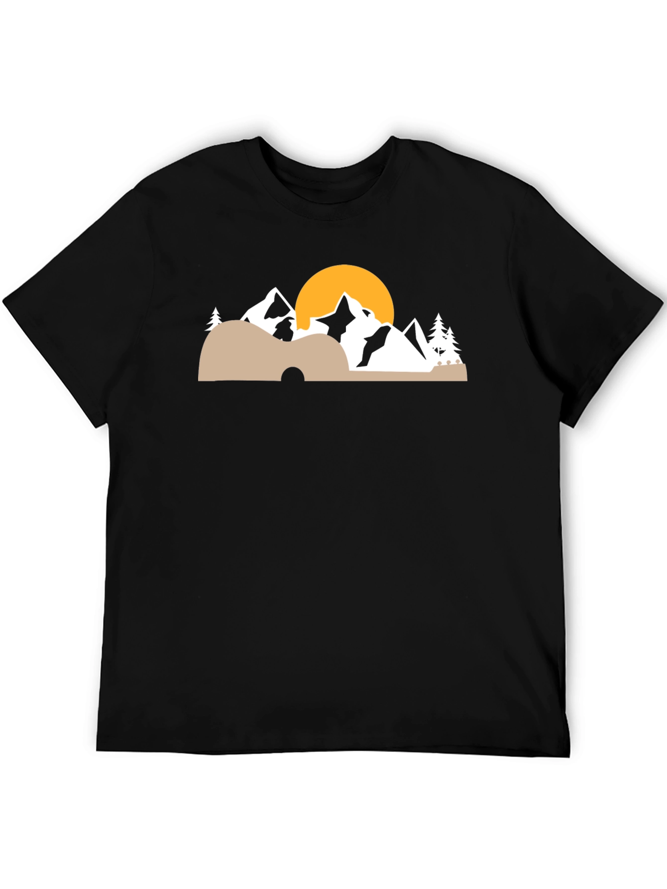 Black Mountain Sunset Graphic Tee - Nature Lover's T-Shirt view 5