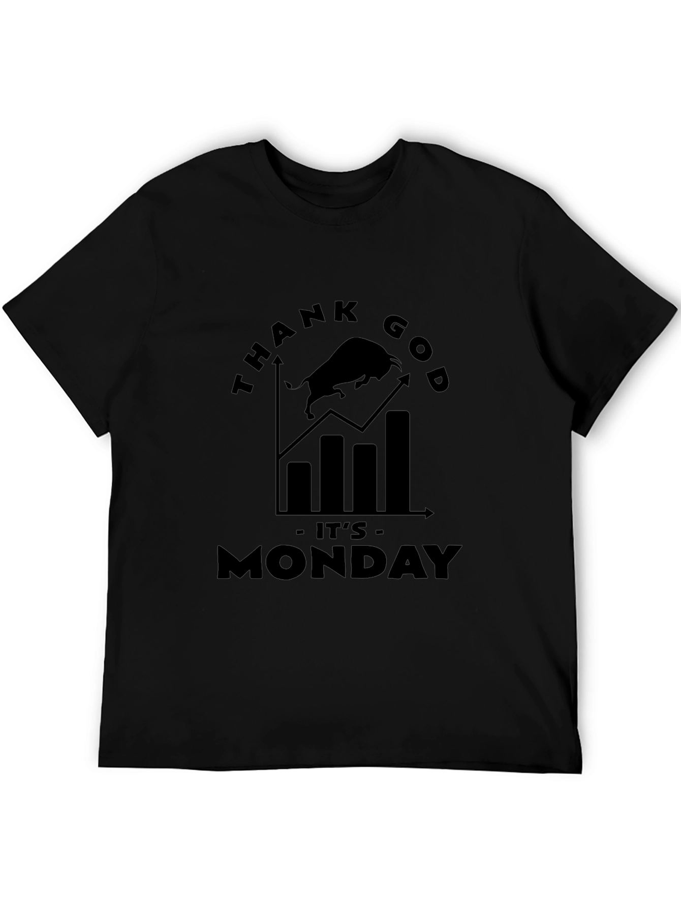 Thank God It's Monday Black Bull Market T-Shirt - 5