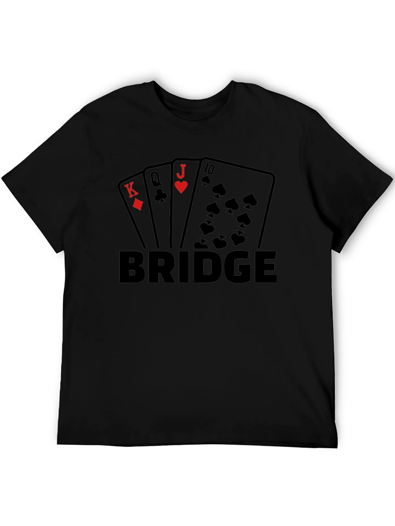 Black Bridge Card Game T-Shirt - King, Queen, Jack & 10 view 5