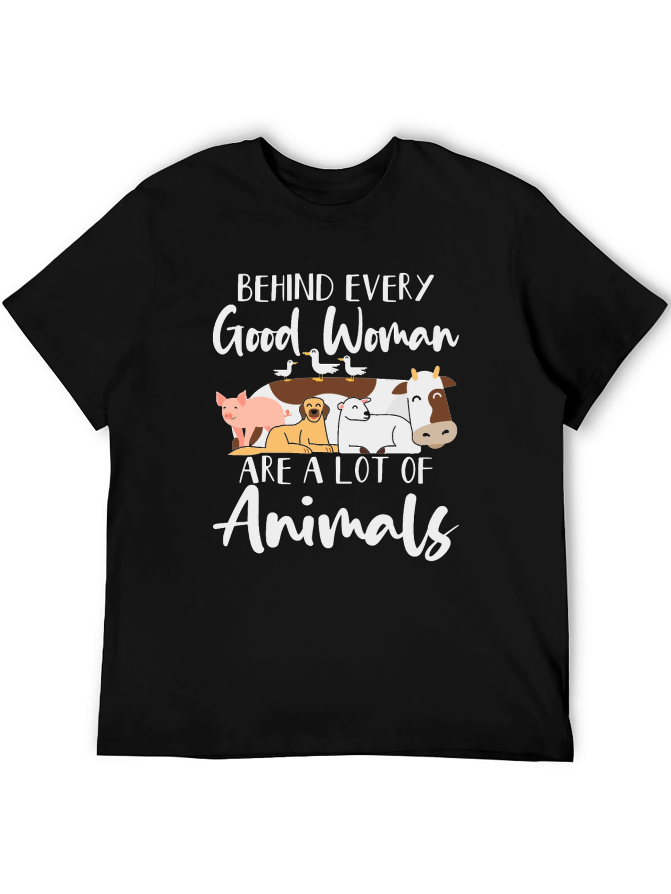 Black Behind Every Good Woman Animals T-Shirt view 5