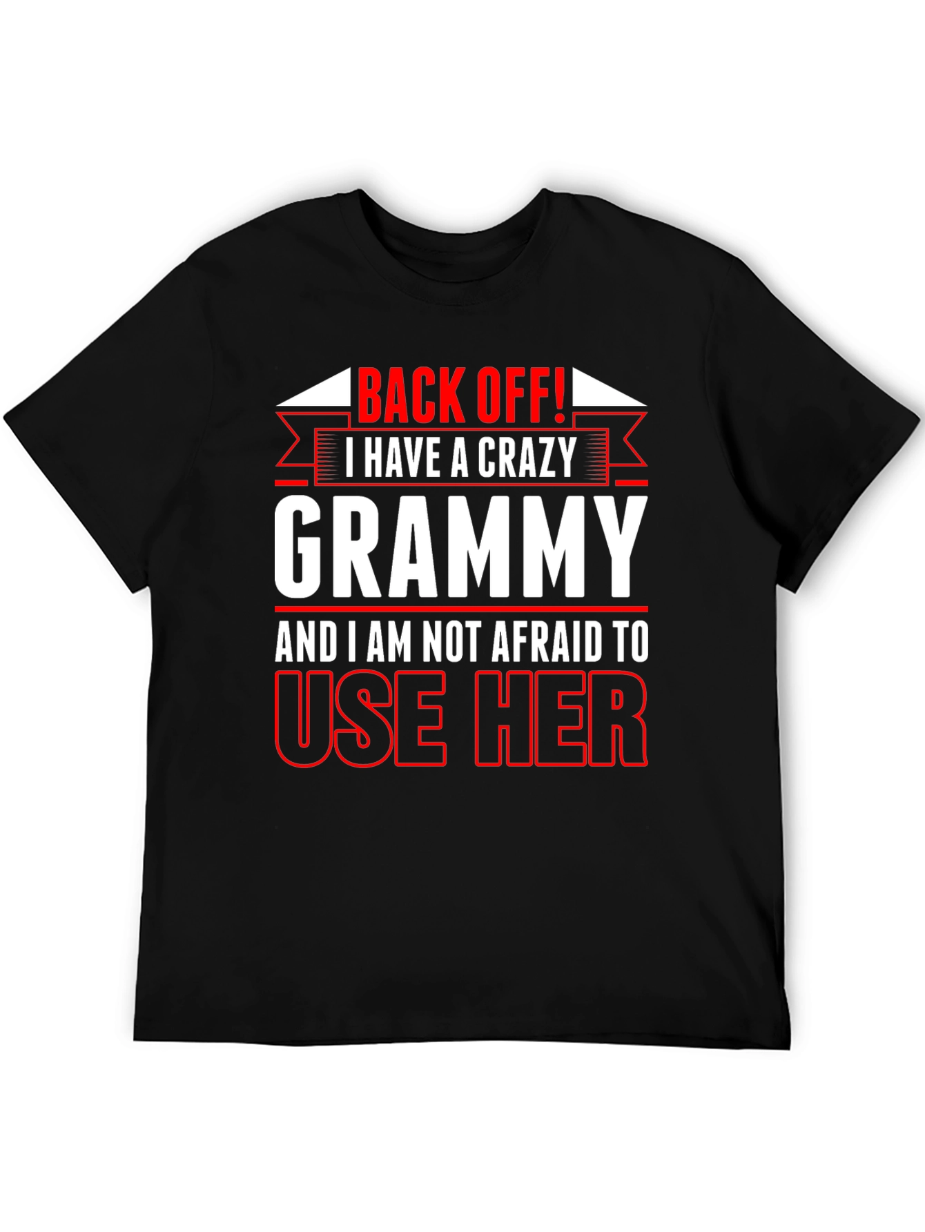 Black Crazy Grammy T-Shirt - Back Off! view 5