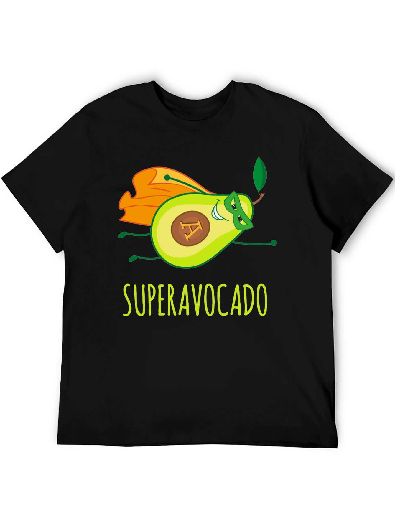 Black Super Avocado Funny Graphic Tee view 5