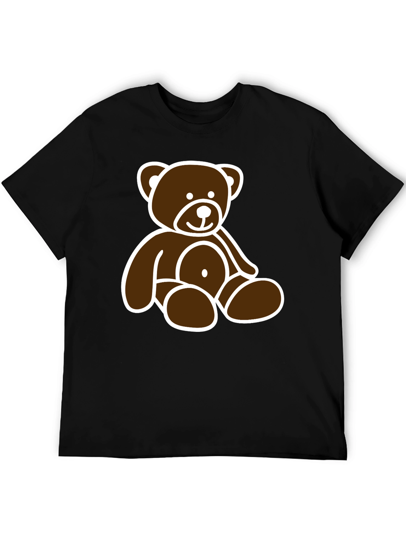 Black Teddy Bear Graphic Tee - Black Unisex T-Shirt view 5