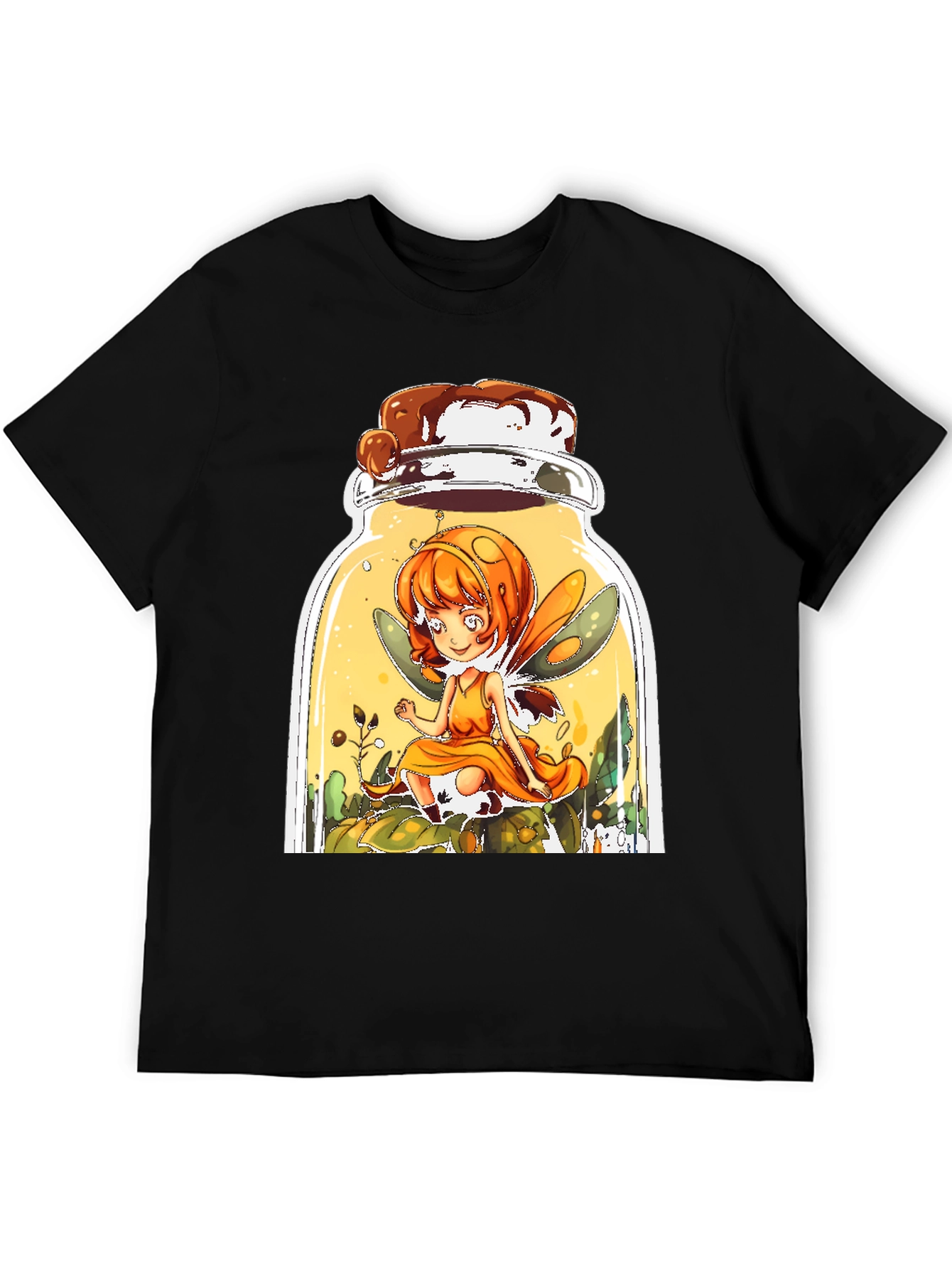 Black Fairy Jar T-Shirt - Whimsical Graphic Tee view 5