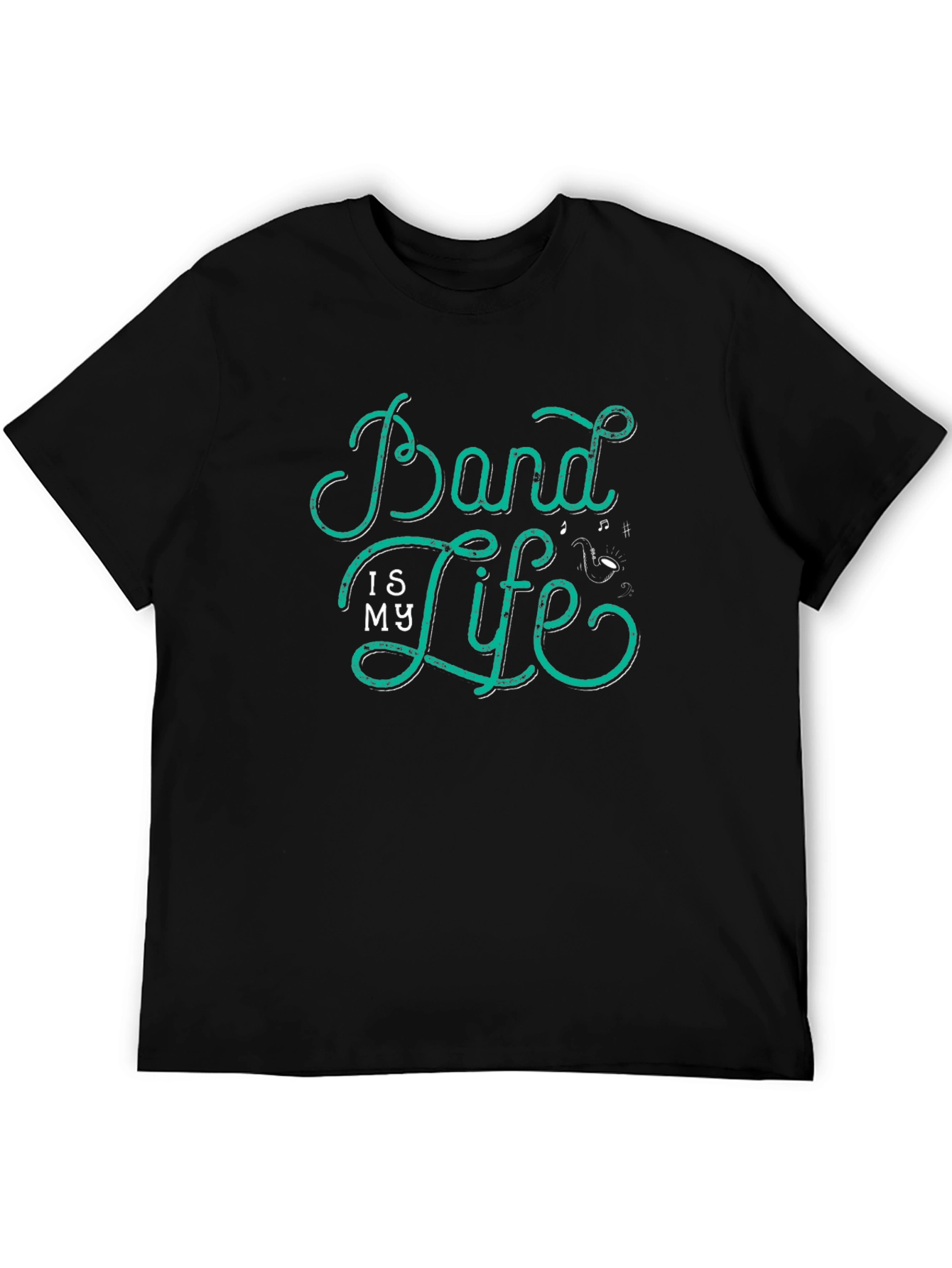 Black Band is My Life Graphic Tee - Black Cotton Blend view 5