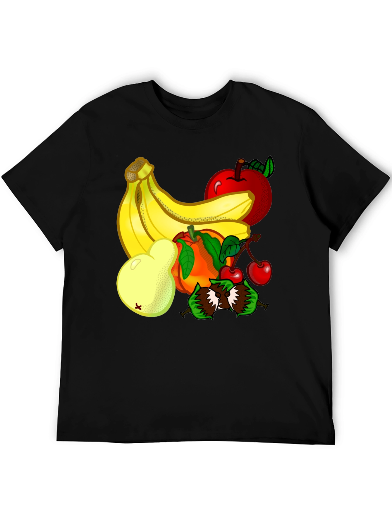 Black Funky Fruit T-Shirt - Bold Graphic Print, Casual Wear view 5