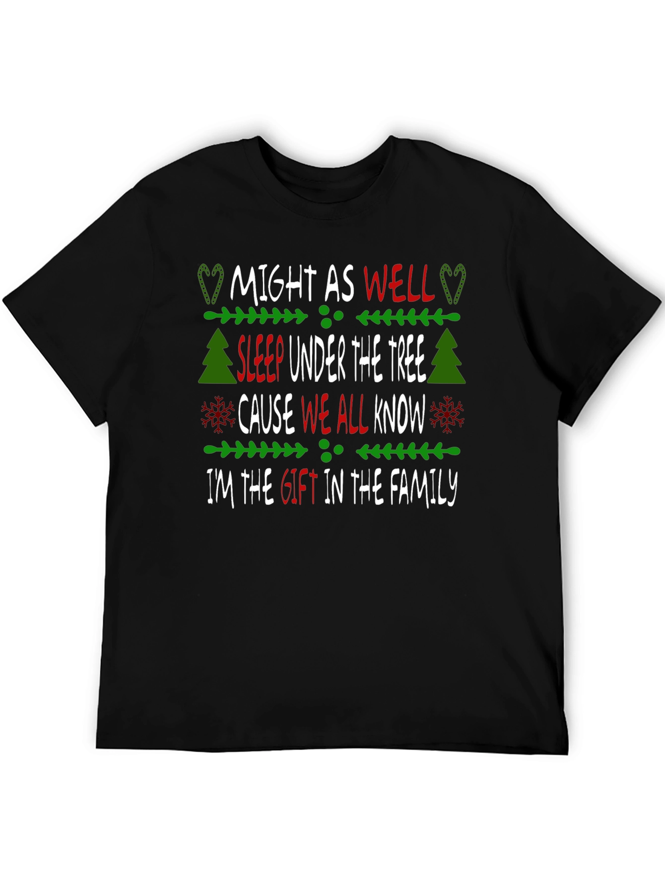 Black Funny Christmas Gift T-Shirt view 5
