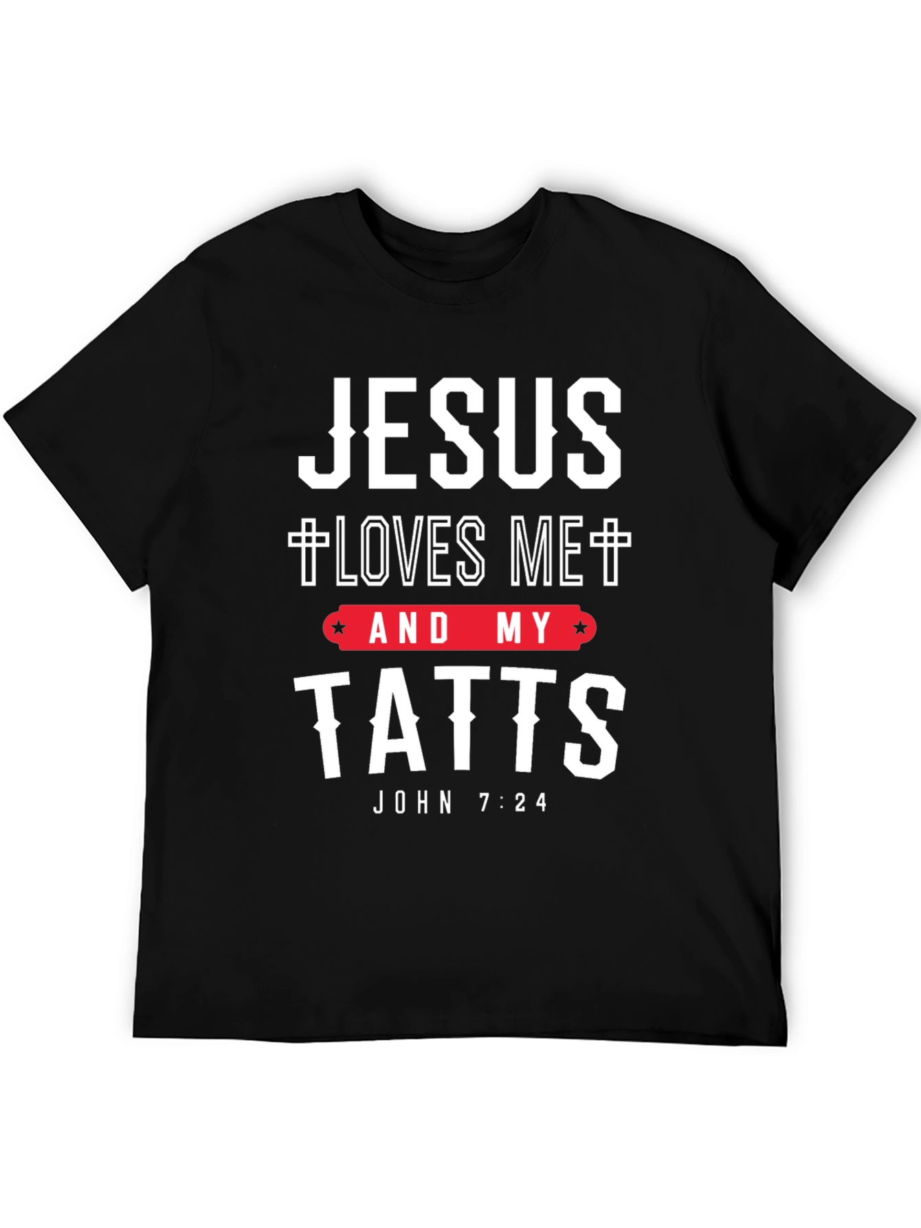 Black Jesus Loves Me and My Tatts T-Shirt view 5