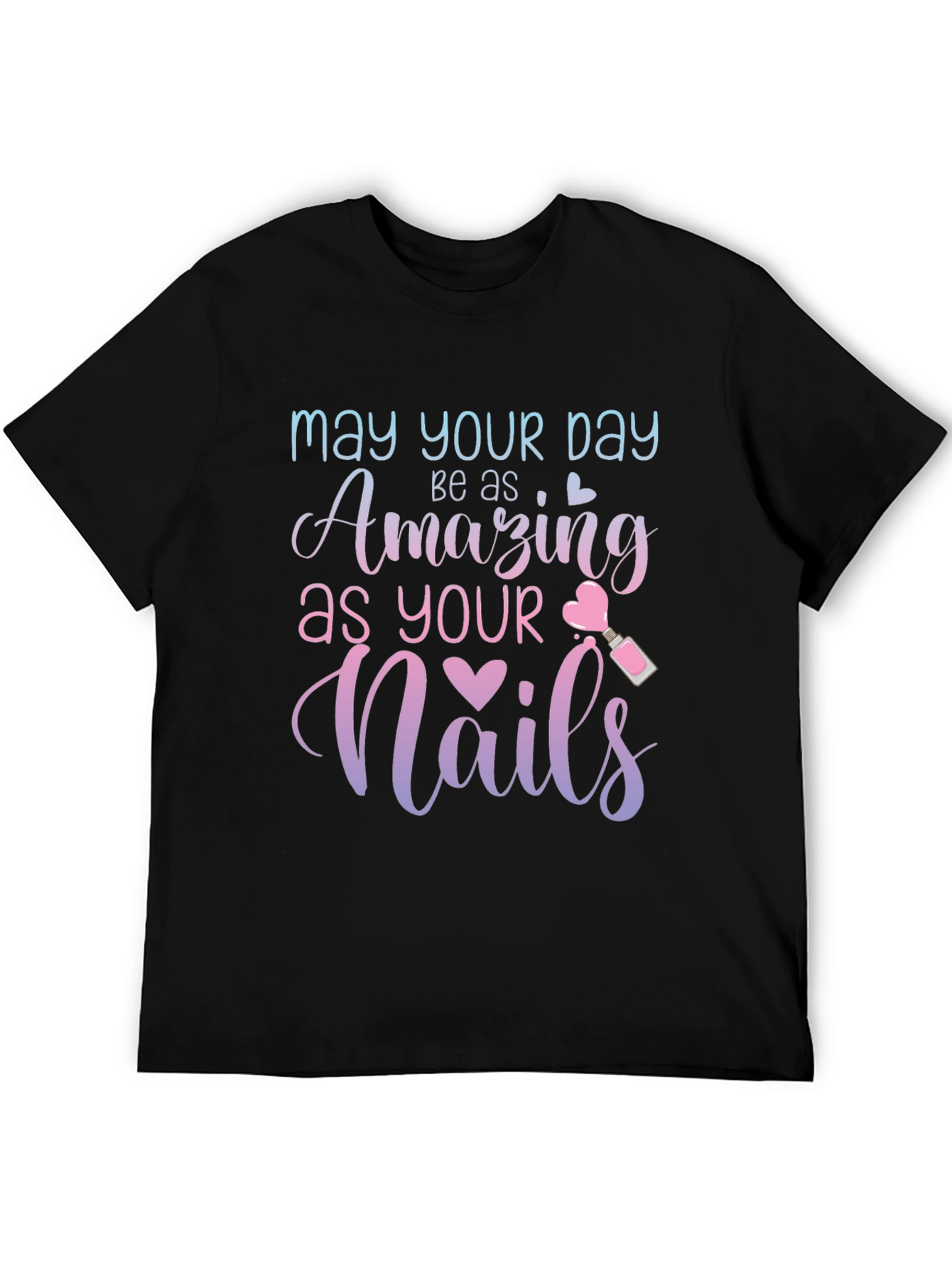 Black Amazing Nails T-Shirt - Stylish Nail Art Design view 5