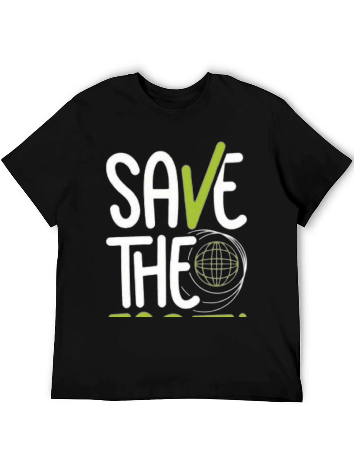 Black Save the Planet Graphic T-Shirt - Eco-Friendly Design view 5